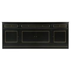 French Style Ebonized Mahogany Louis XVI Buffet with Brass Trim Made to Order
