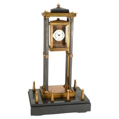 Horloge industrielle d'ascenseur de style français en bronze, axée sur la gravité