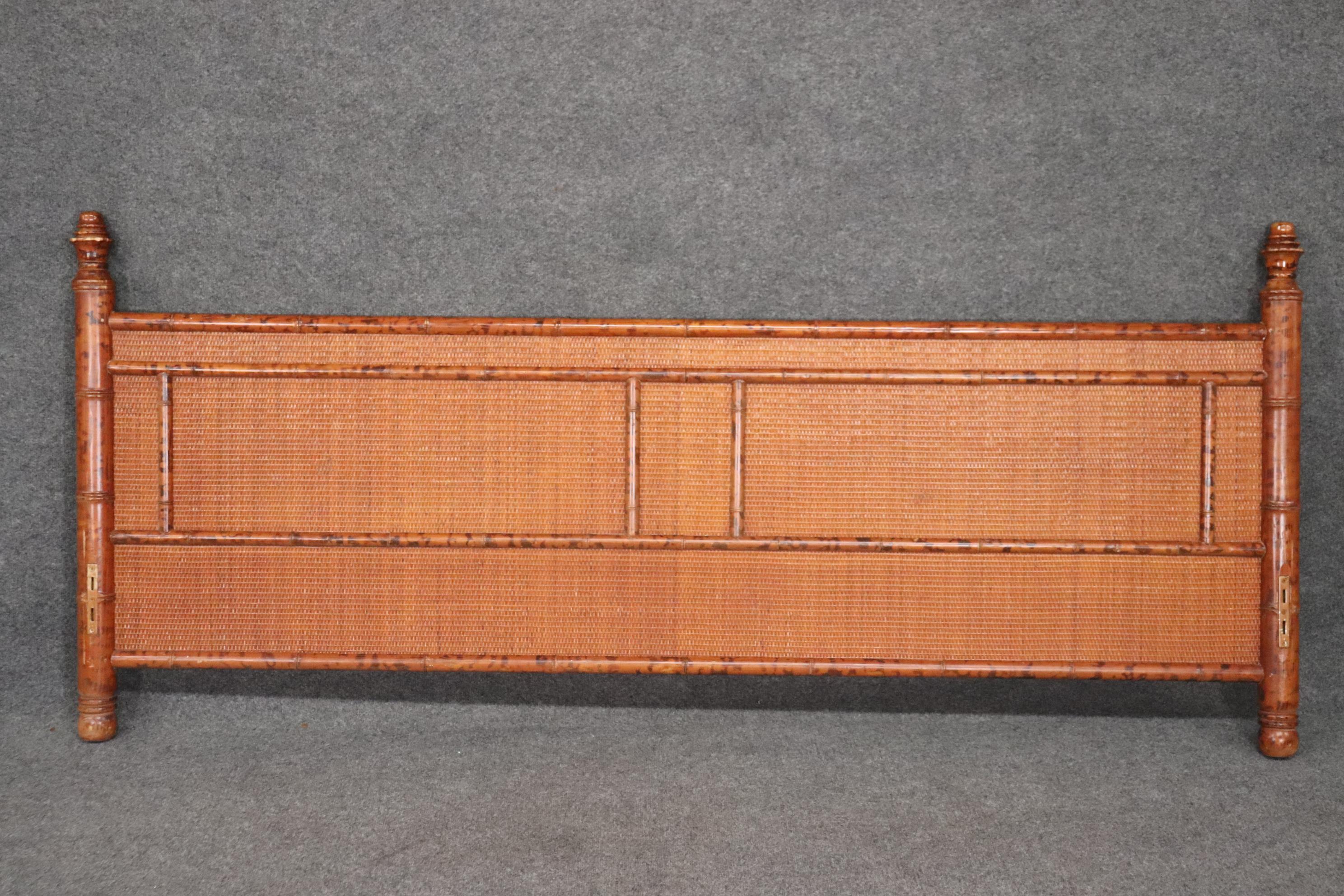French Style Faux Bamboo King Size Bed with Rails for Bloomingdales, Circa 1970 1