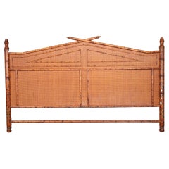 Vintage French Style Faux Bamboo King Size Bed with Rails for Bloomingdales, Circa 1970