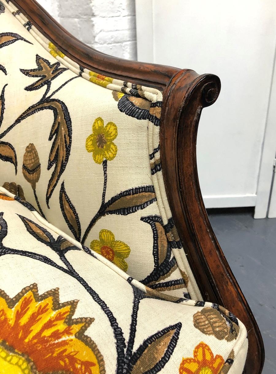 Stained French Style Floral Loveseat For Sale