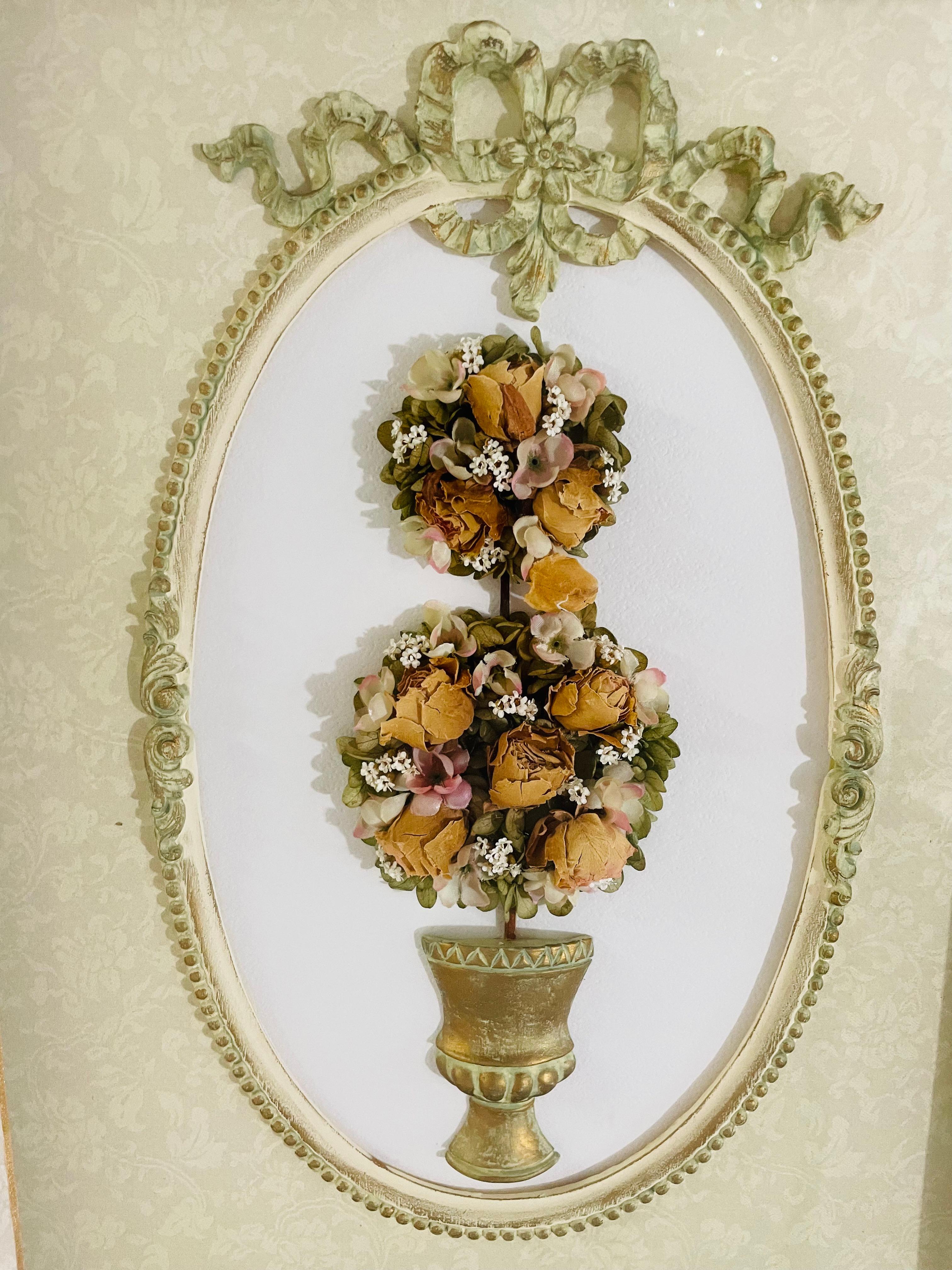 French Style Flowers in a Vase Wall Art In Good Condition In Plainview, NY