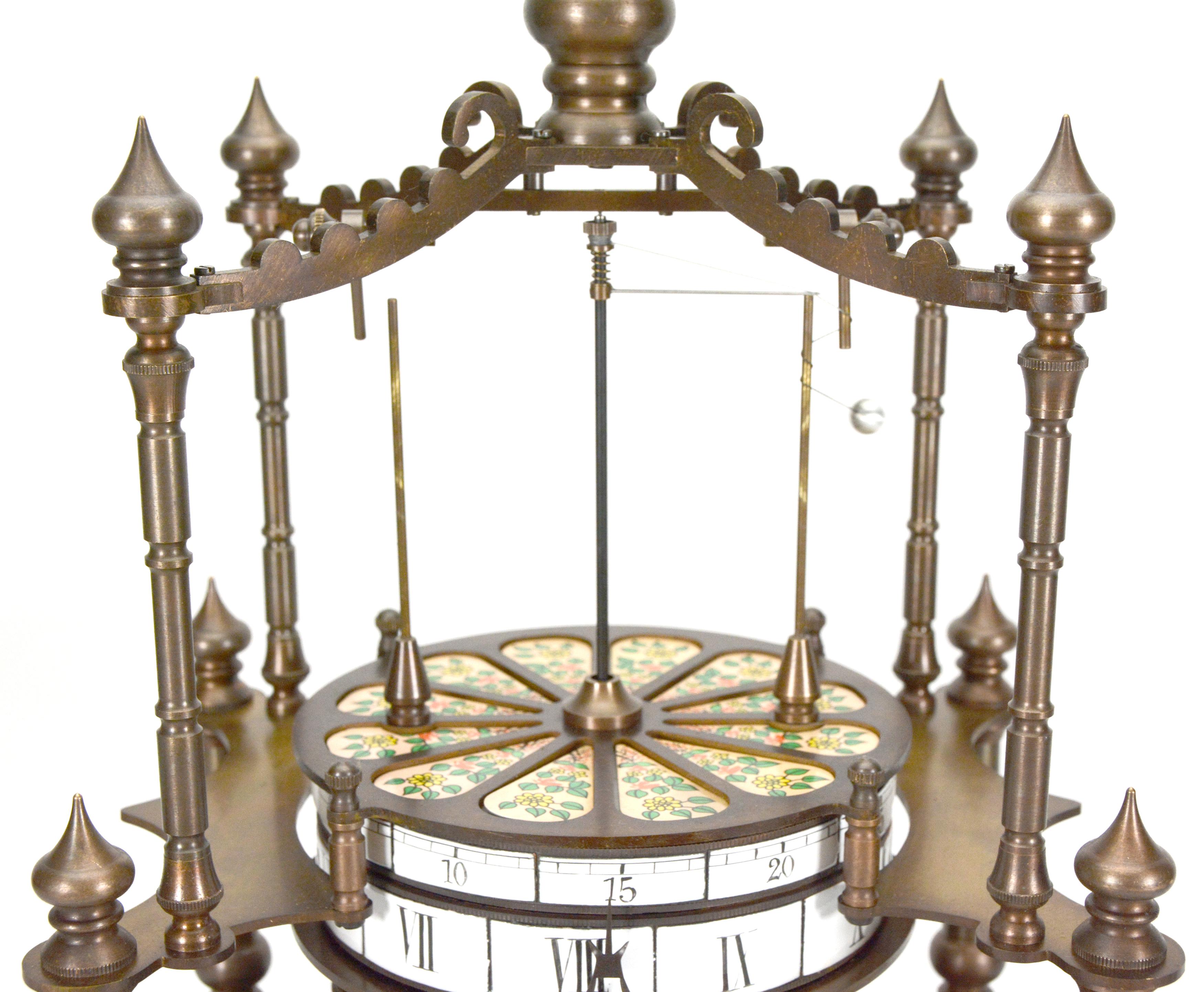Französisch Stil Flying Ball Pendel ringförmig Porzellan Zifferblatt Fusee Skelett Uhr im Angebot 6