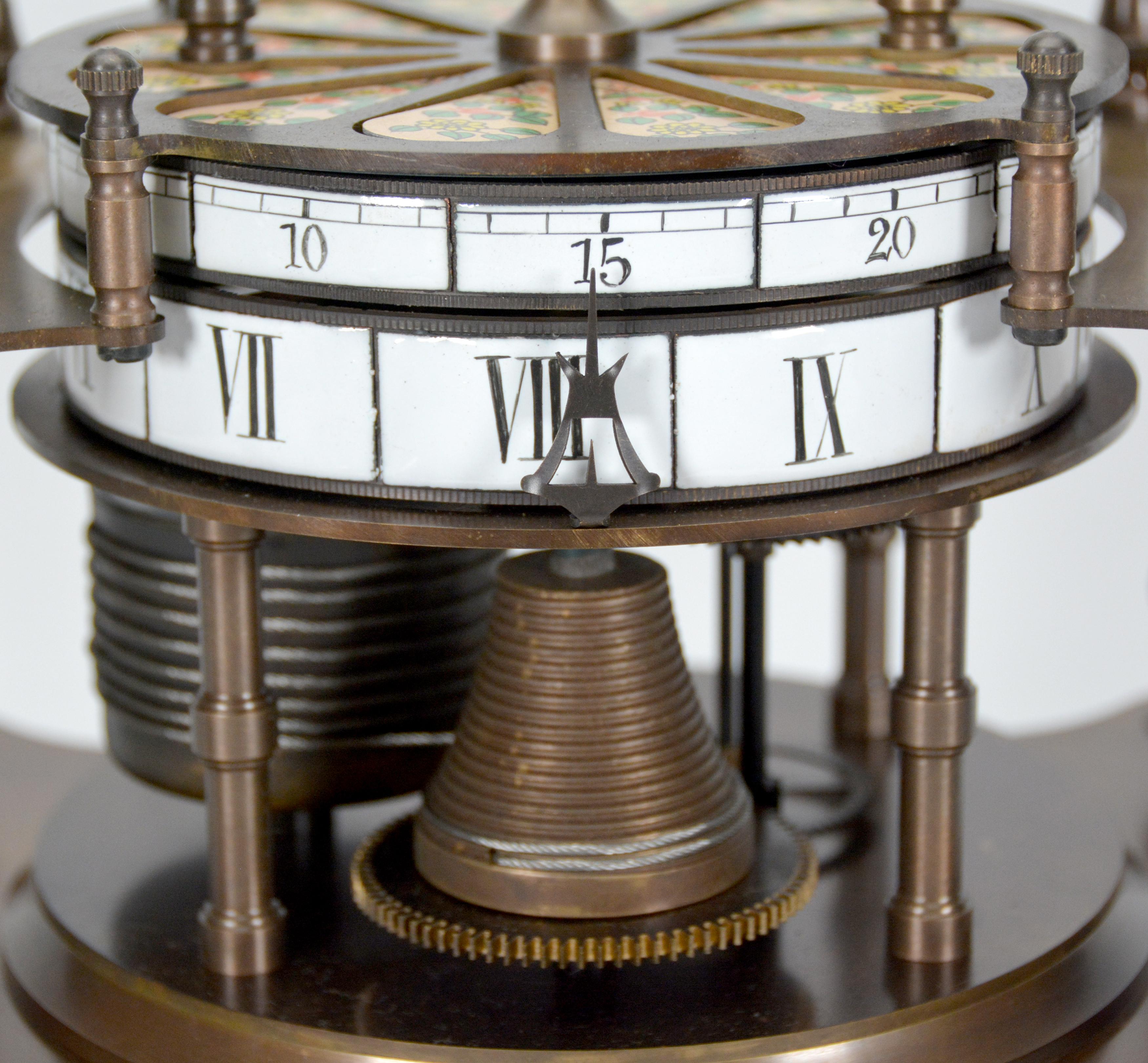 Französisch Stil Flying Ball Pendel ringförmig Porzellan Zifferblatt Fusee Skelett Uhr im Angebot 8