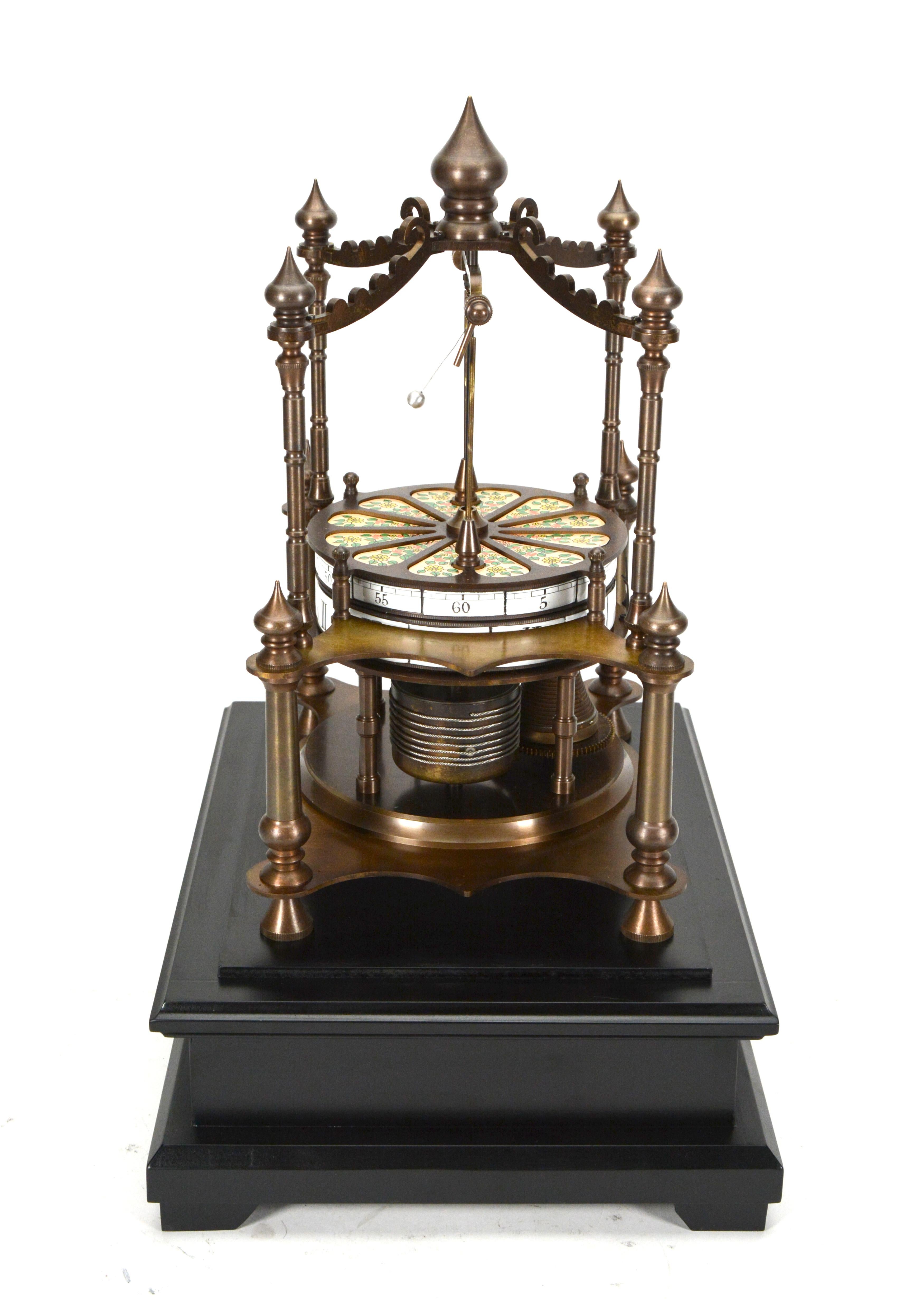 Französisch Stil Flying Ball Pendel ringförmig Porzellan Zifferblatt Fusee Skelett Uhr im Angebot 1