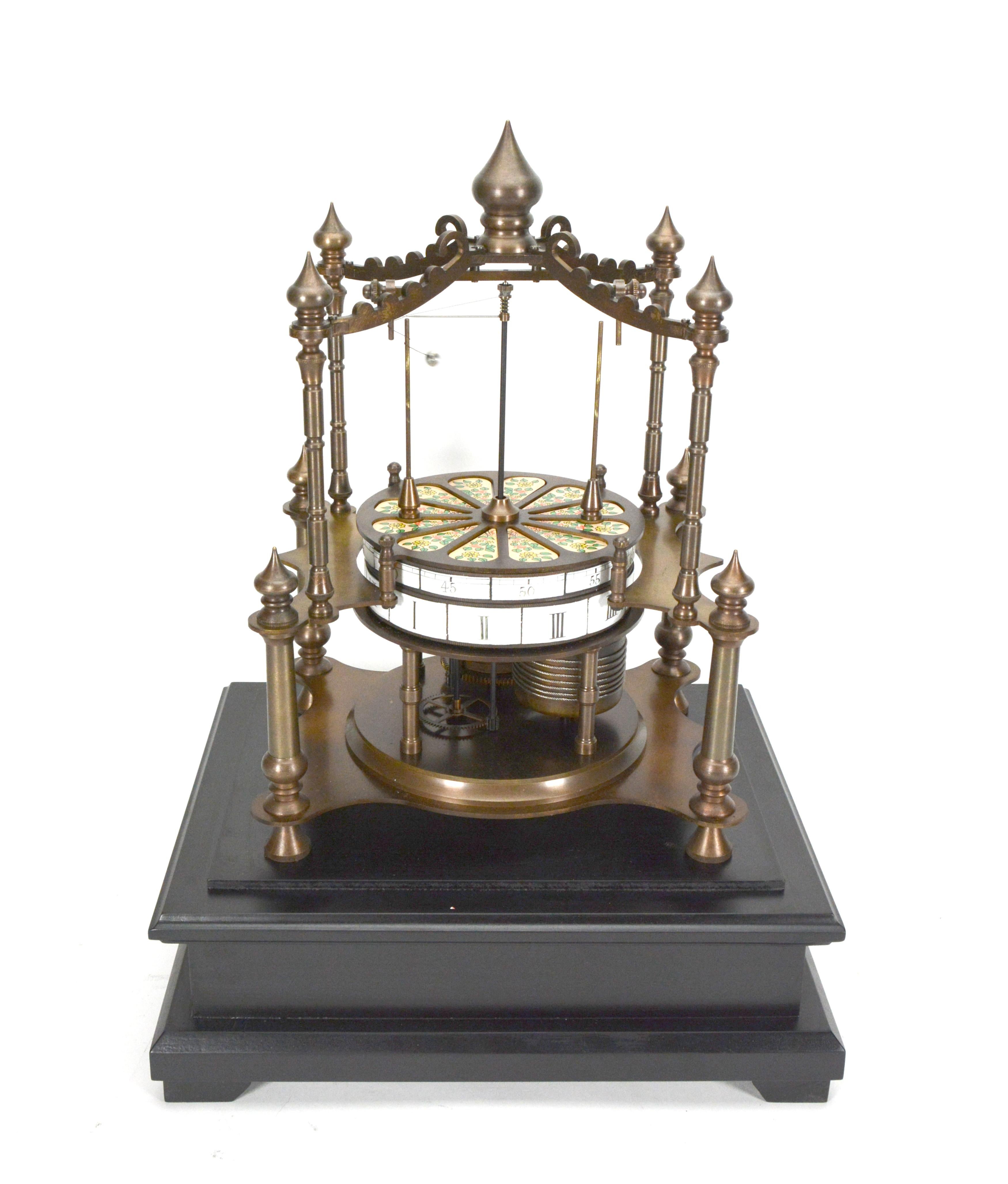 Französisch Stil Flying Ball Pendel ringförmig Porzellan Zifferblatt Fusee Skelett Uhr im Angebot 2