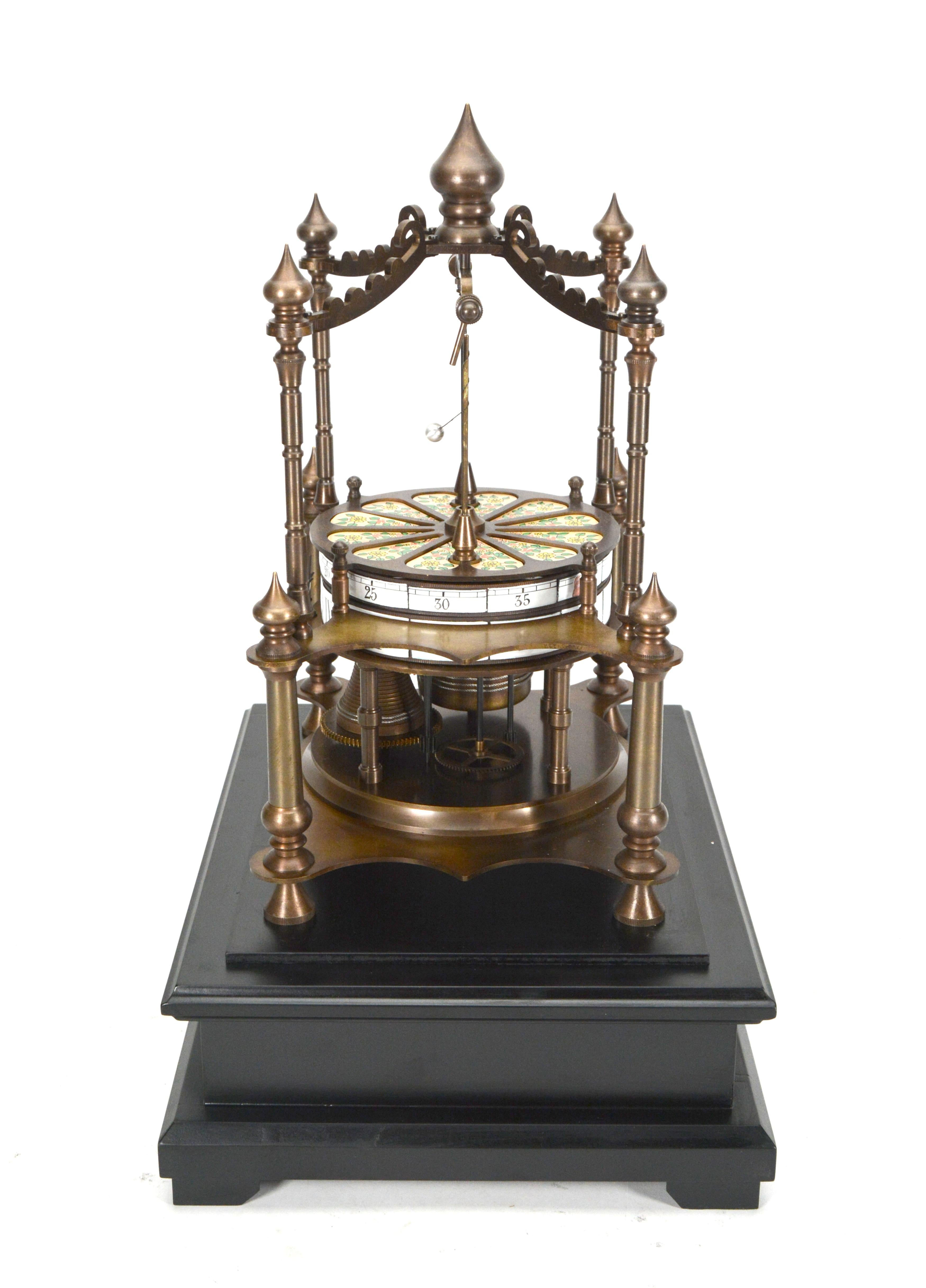 Französisch Stil Flying Ball Pendel ringförmig Porzellan Zifferblatt Fusee Skelett Uhr im Angebot 3