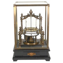French Style Flying Ball Pendulum Annular Porcelain Dial Fusee Skeleton Clock