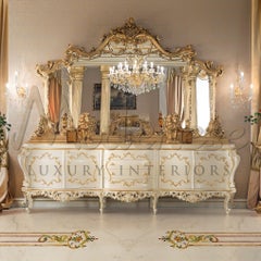 French Style Four Doors Sideboard with Four Drawers by Modenese Interiors
