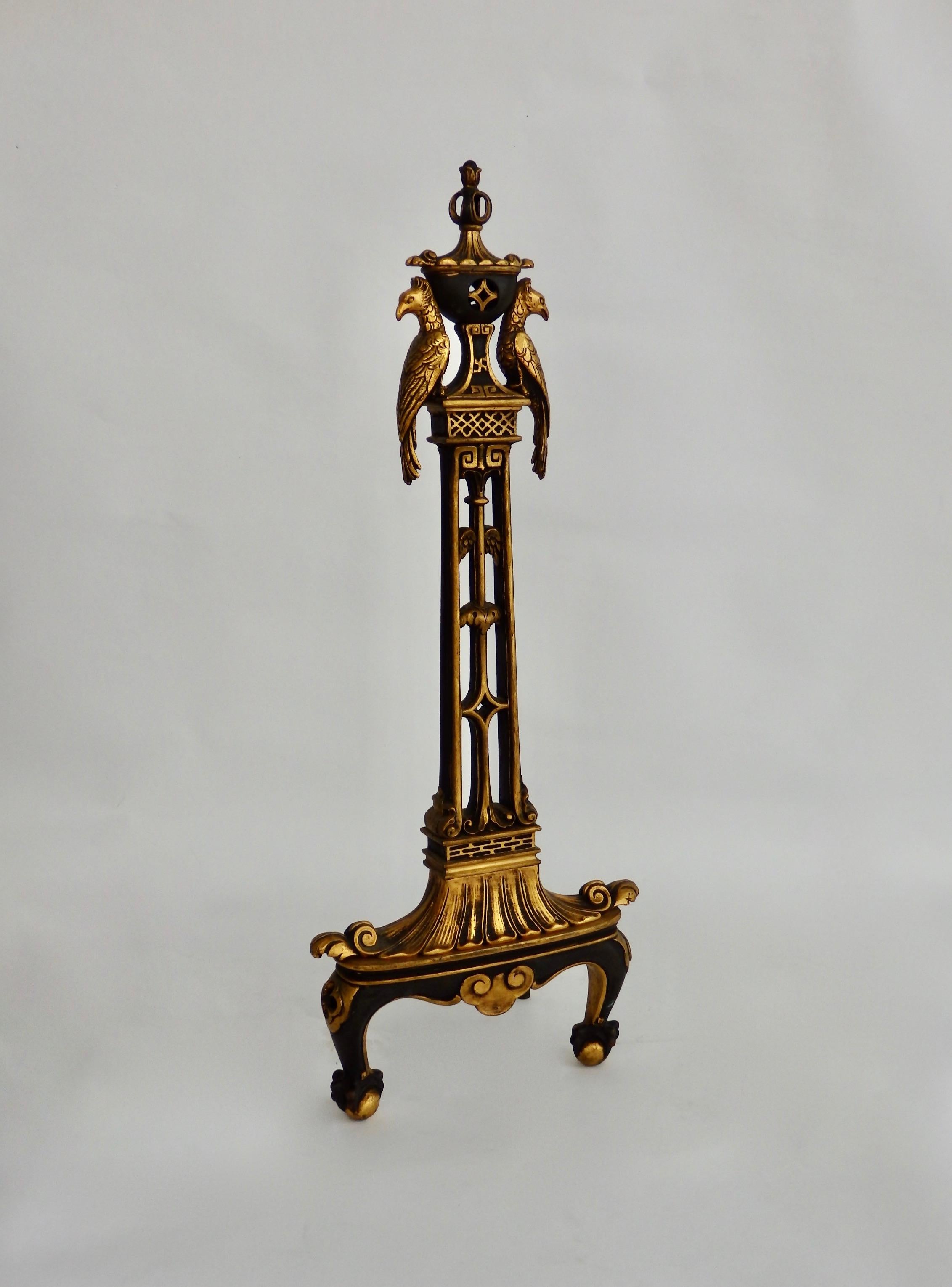 French Style Gilded Bronze Fireplace Andirons For Sale 6