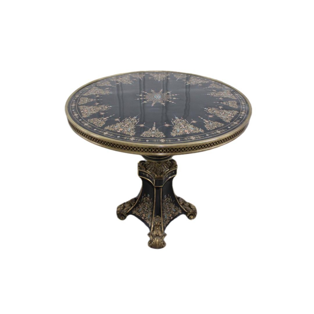 C. Late 19th Century - Early 20th Century

French style gilt-bronze mounted & hand painted center table, exquisitely crafted.