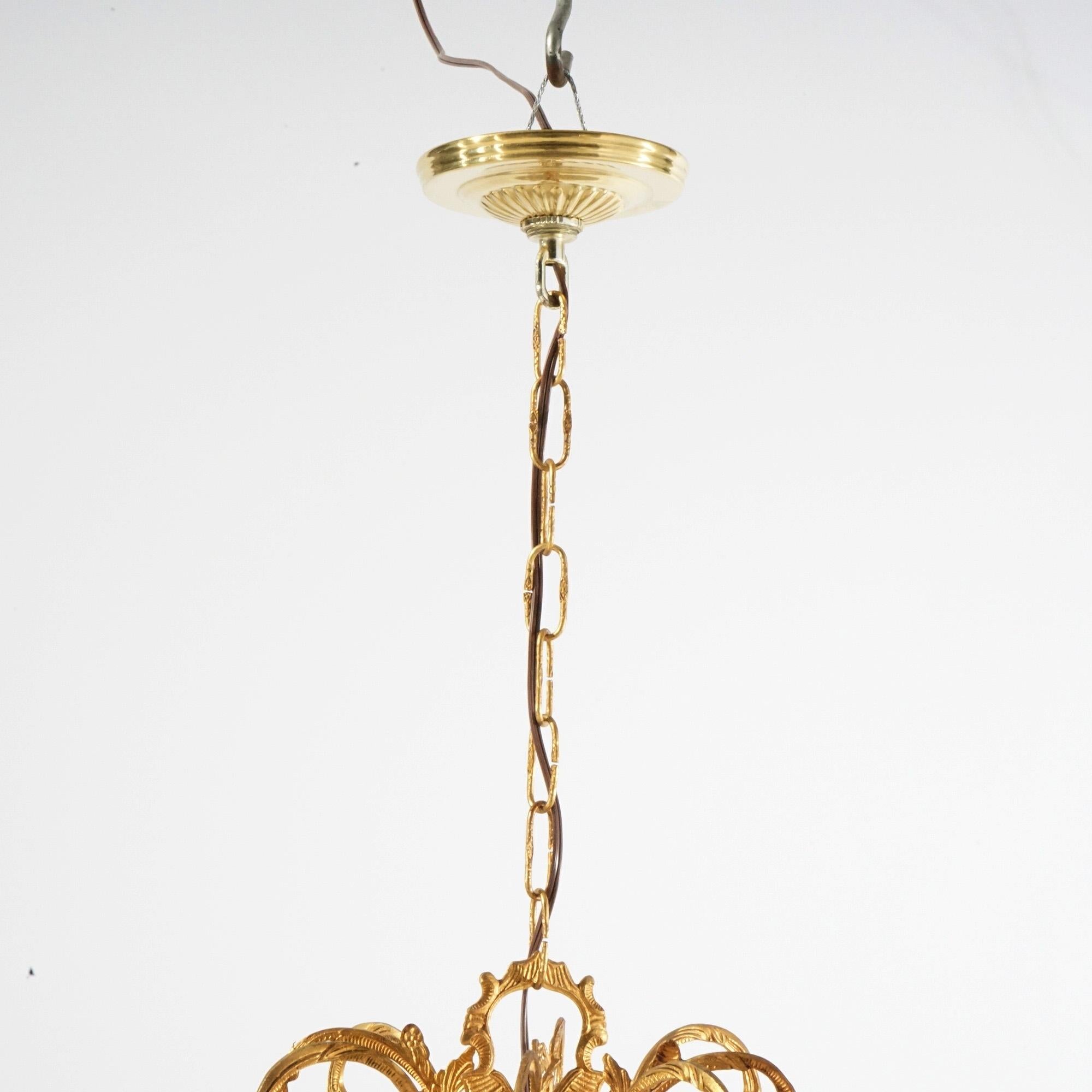 French Style Gilt & Crystal Twelve-Light Tiered Chandelier, Circa 1930 For Sale 5
