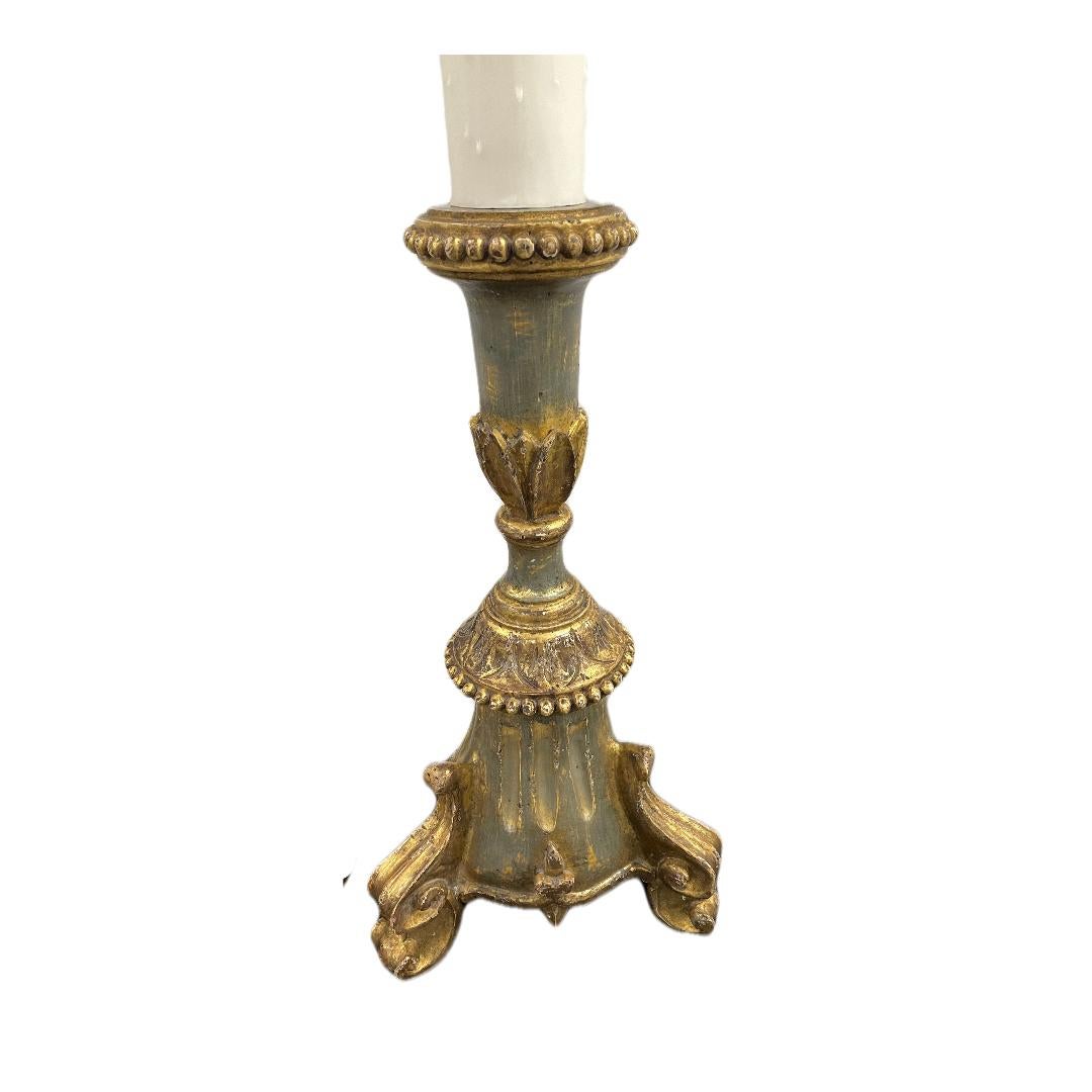 C. 20th Century

Set of 2 French Faux Candle Gilt Lamps.