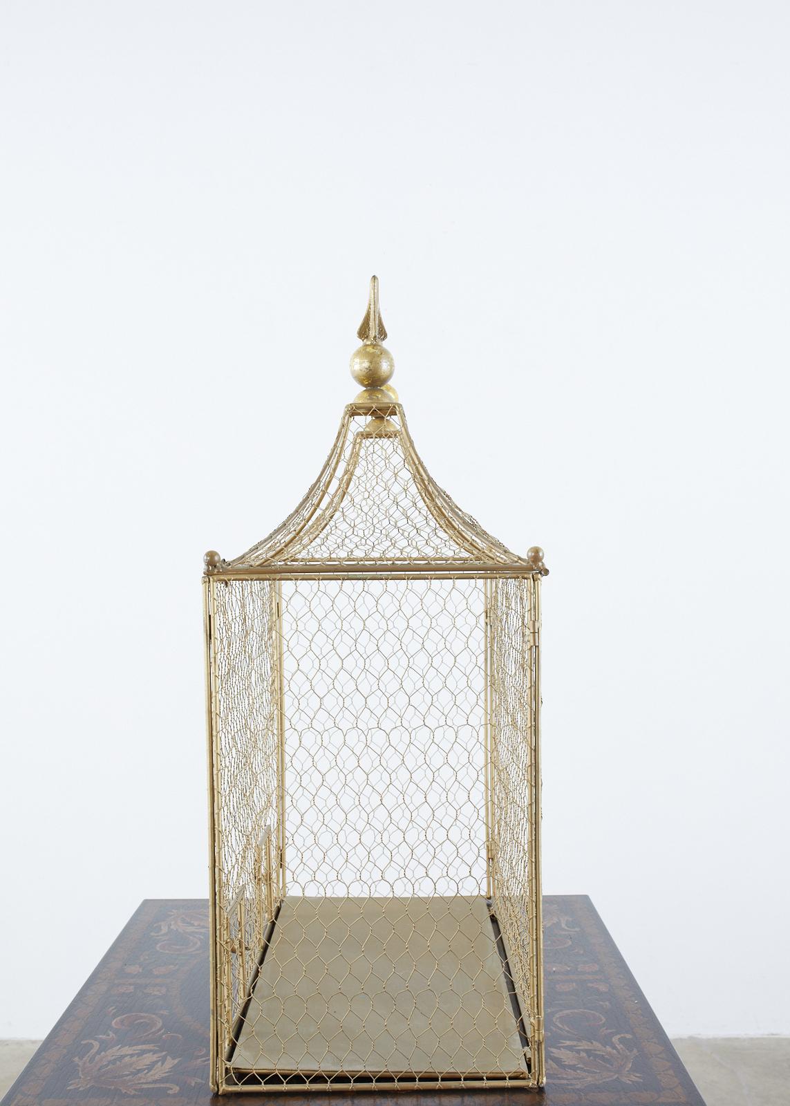 French Style Gilt Metal and Wire Bird Cage 6