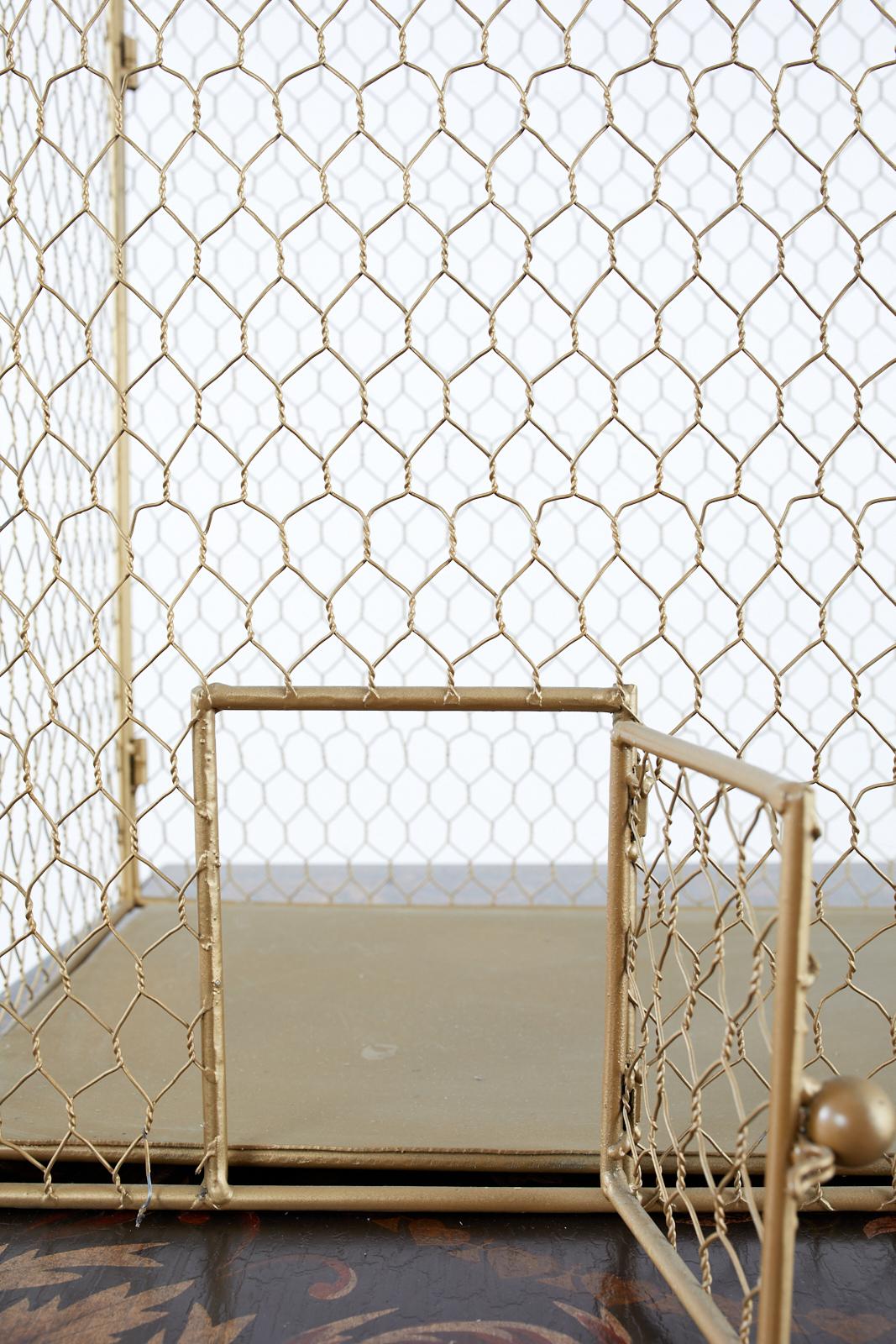 French Style Gilt Metal and Wire Bird Cage 1
