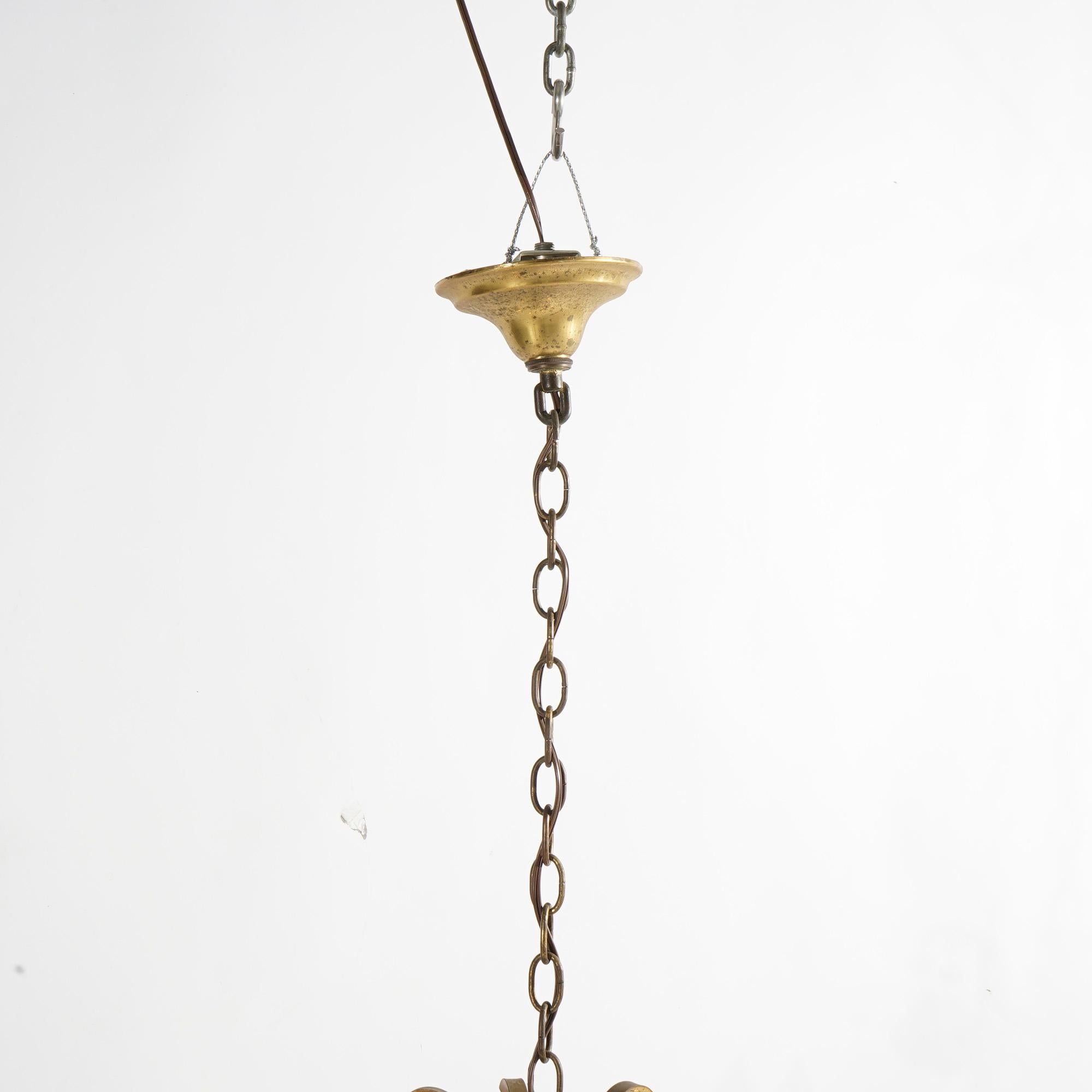 French Style Gilt Metal and Cut Crystal Six Light Chandelier Circa 1930 ...