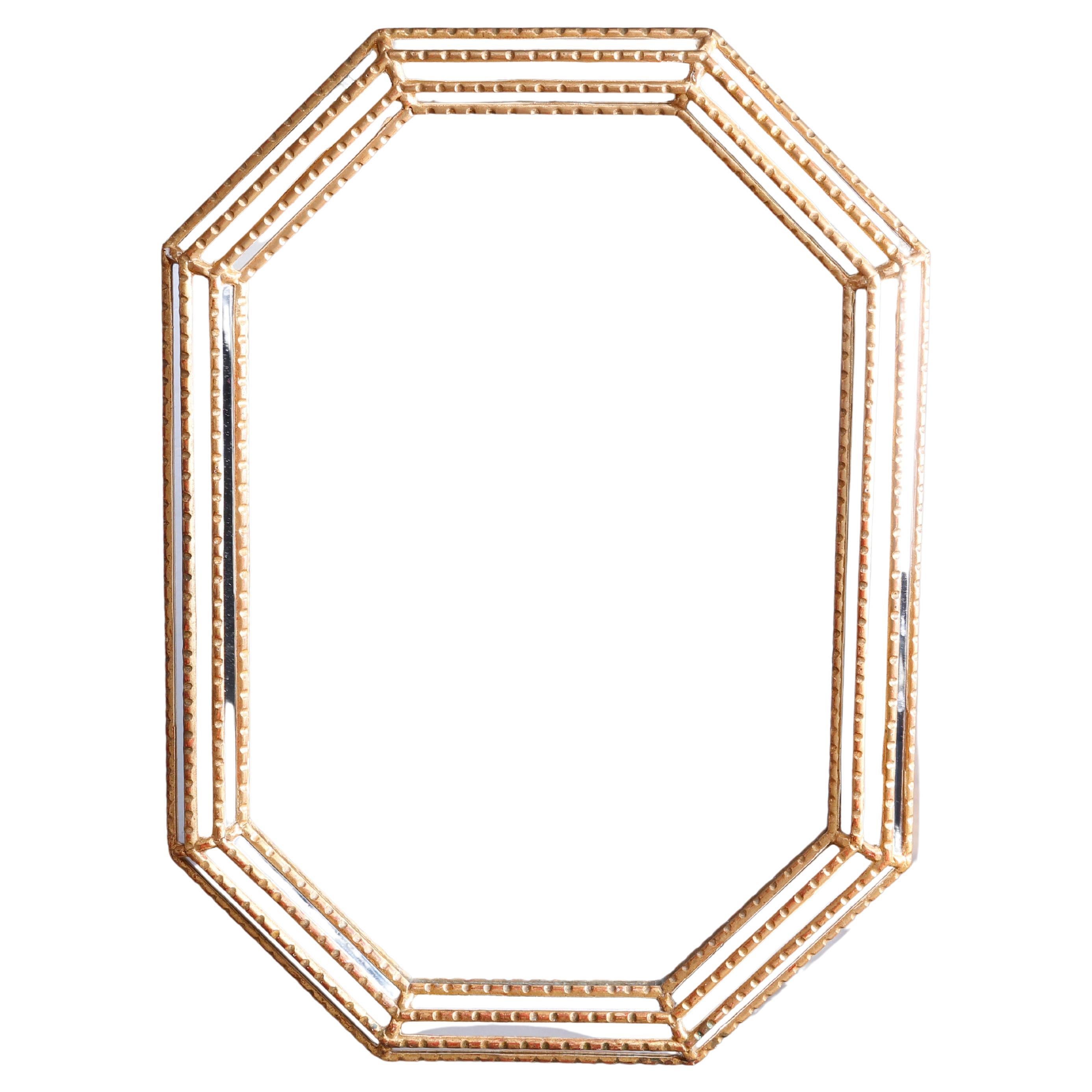 French Style Giltwood Parclose Wall Mirror, circa 1930