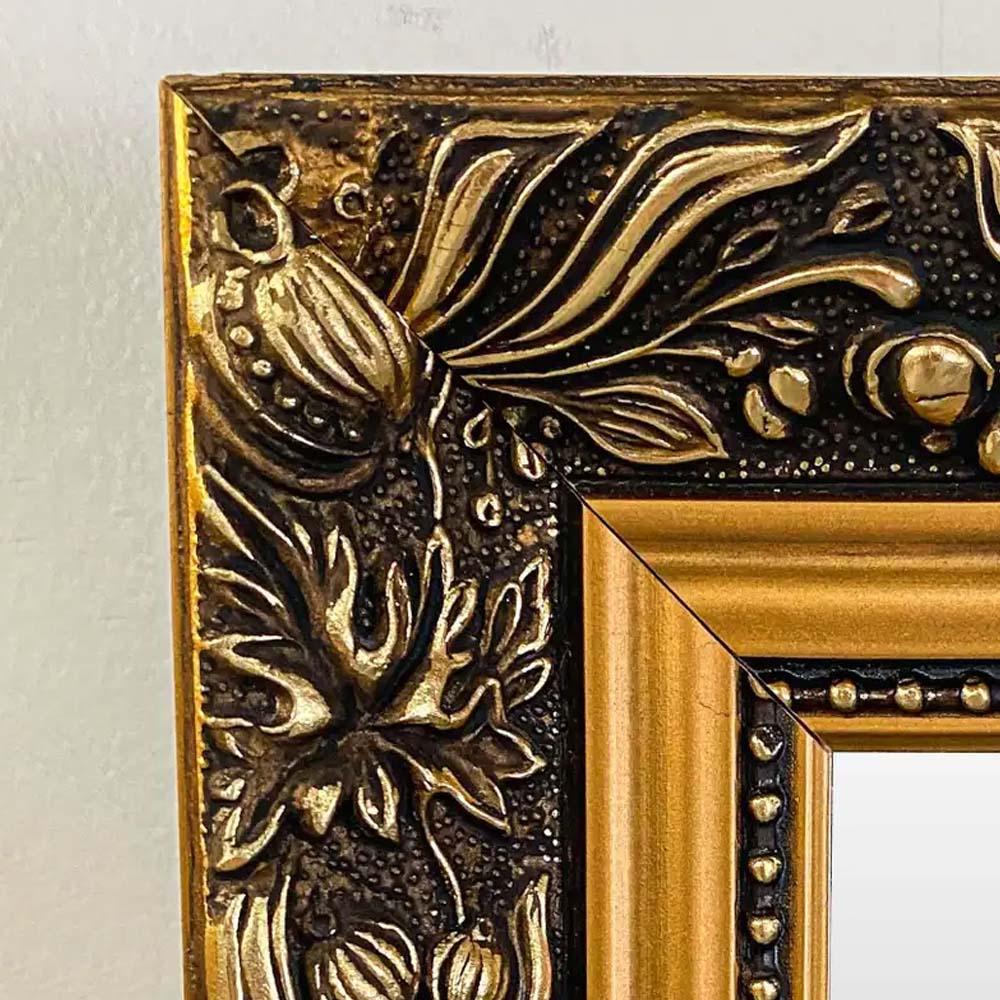 French Style Hand Carved Frame Gilt Wood Beveled Glass Mirror 1