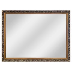 French Style Hand Carved Frame Gilt Wood Beveled Glass Mirror