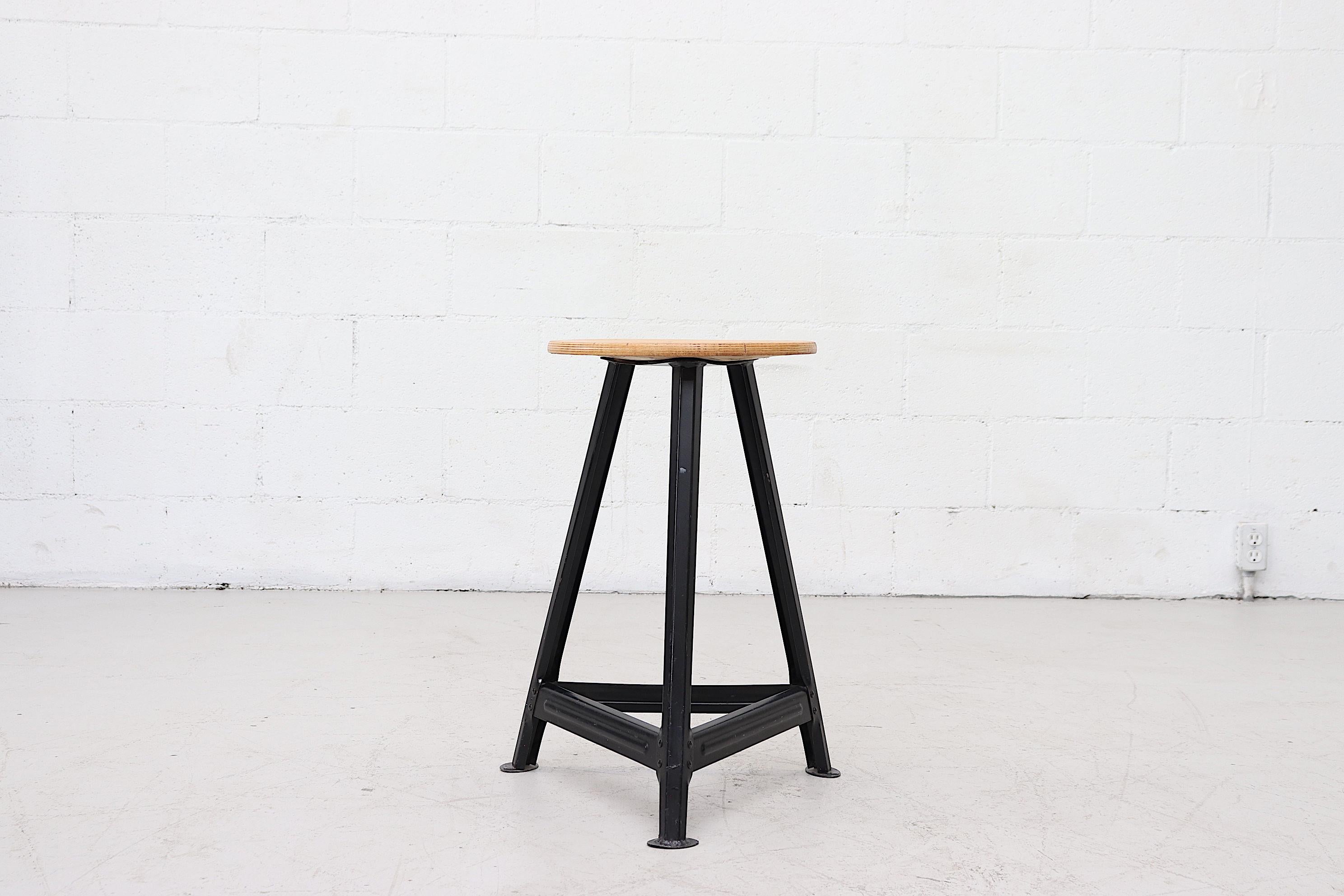 Mid-Century Modern French Style Industrial Task Stools