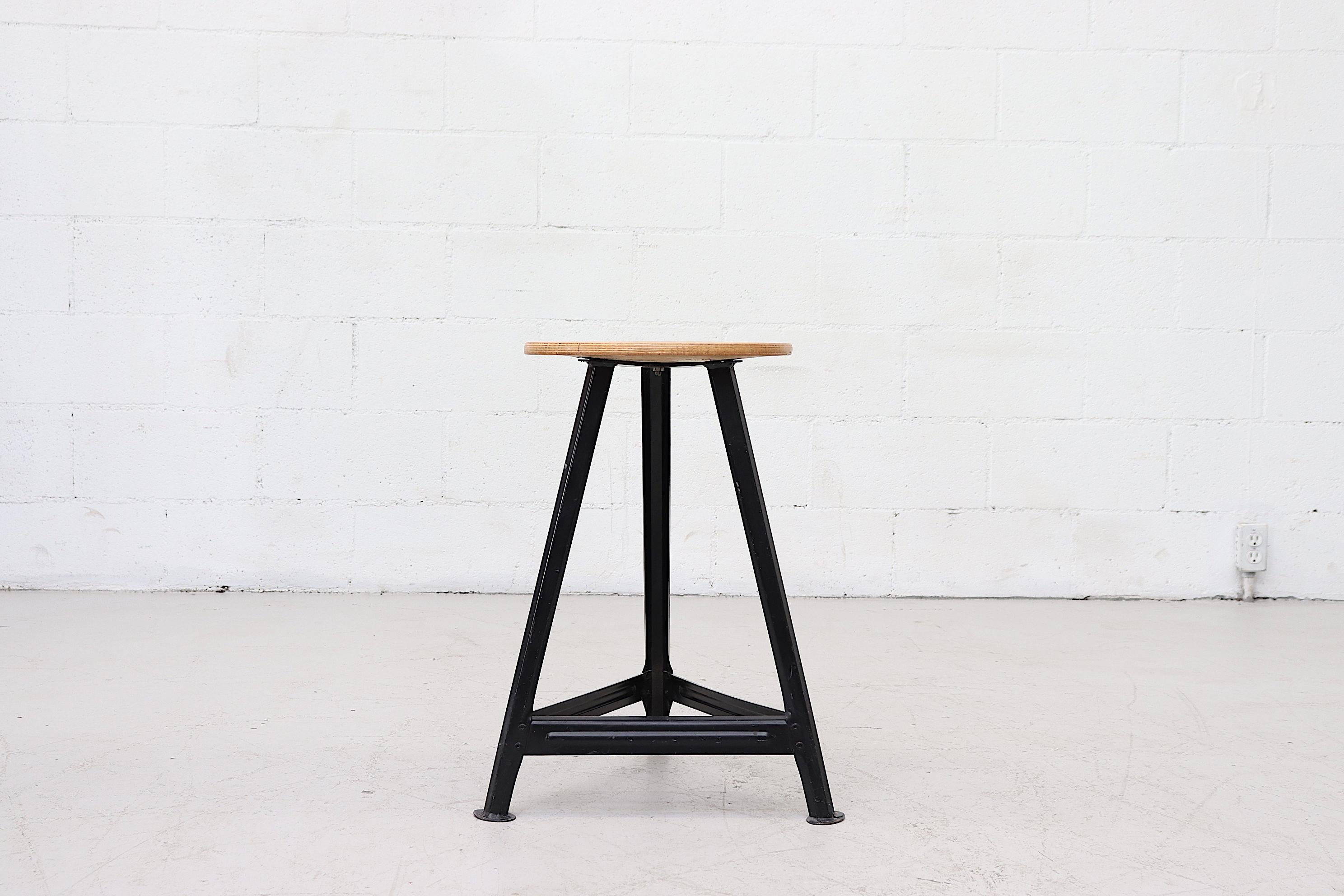French Style Industrial Task Stools In Good Condition In Los Angeles, CA