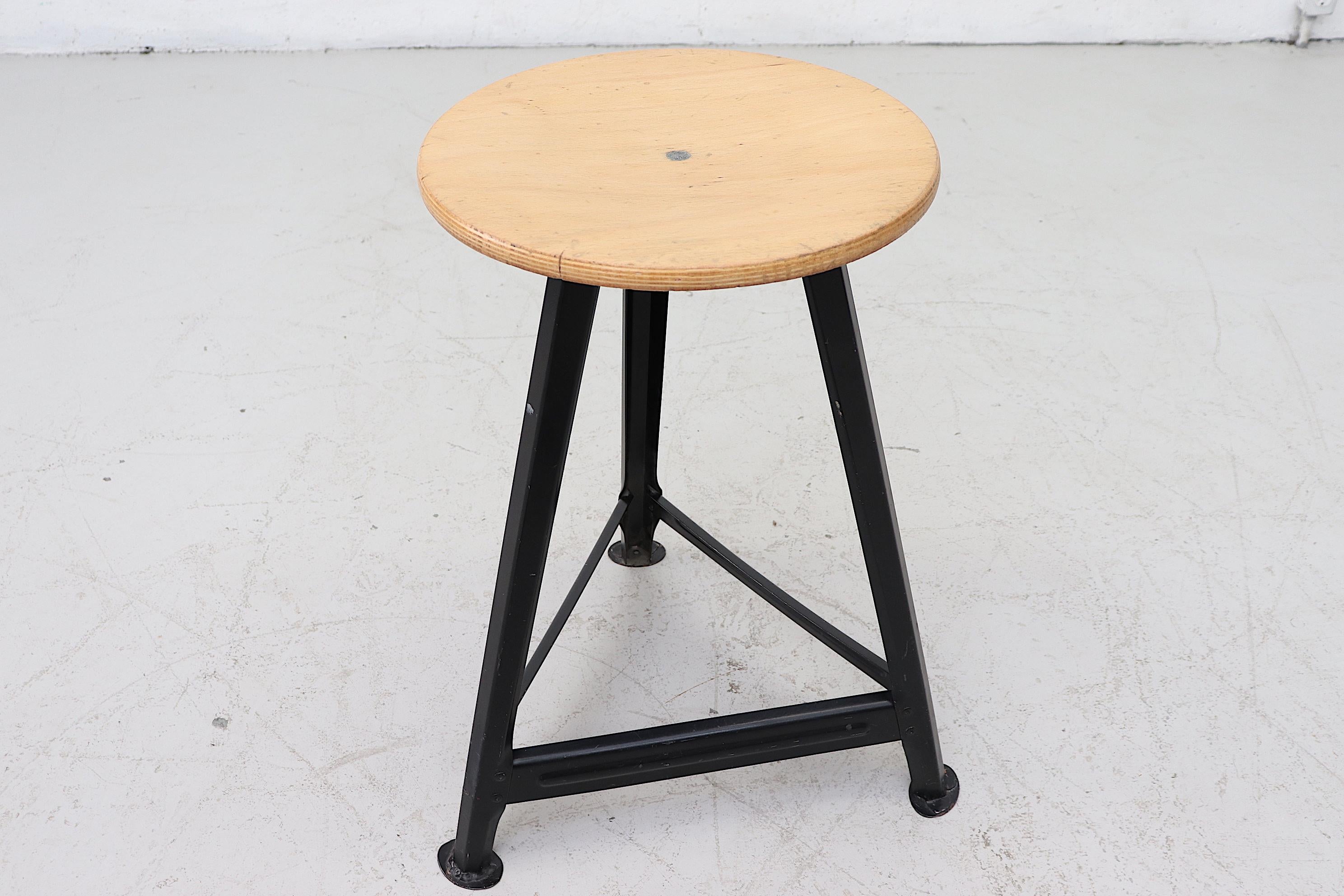 Late 20th Century French Style Industrial Task Stools