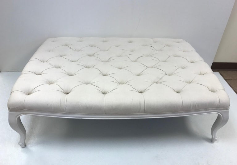French Style Large Tufted Bench Coffee Table For Sale At 1stdibs