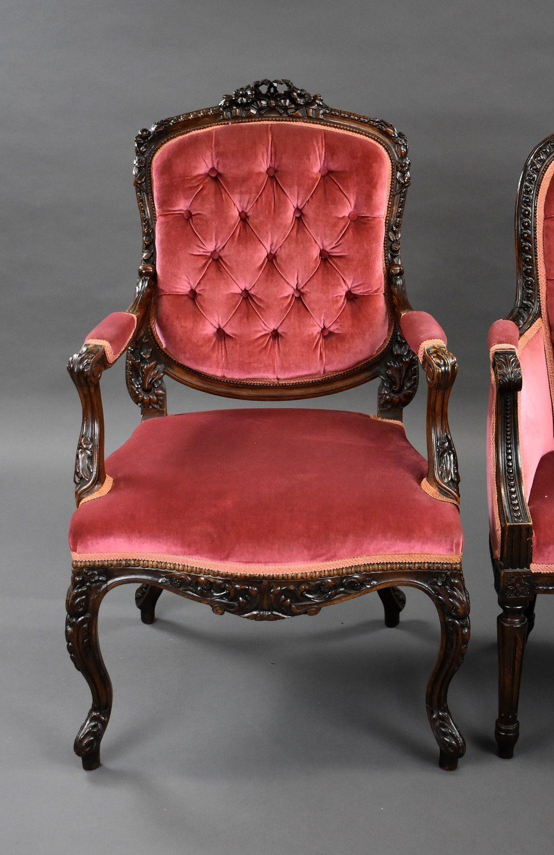 Boudoir-Stühle aus Mahagoni im französischen Stil (20. Jahrhundert) im Angebot