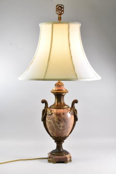 French Style Marble and Brass Urn Shape Table Lamp