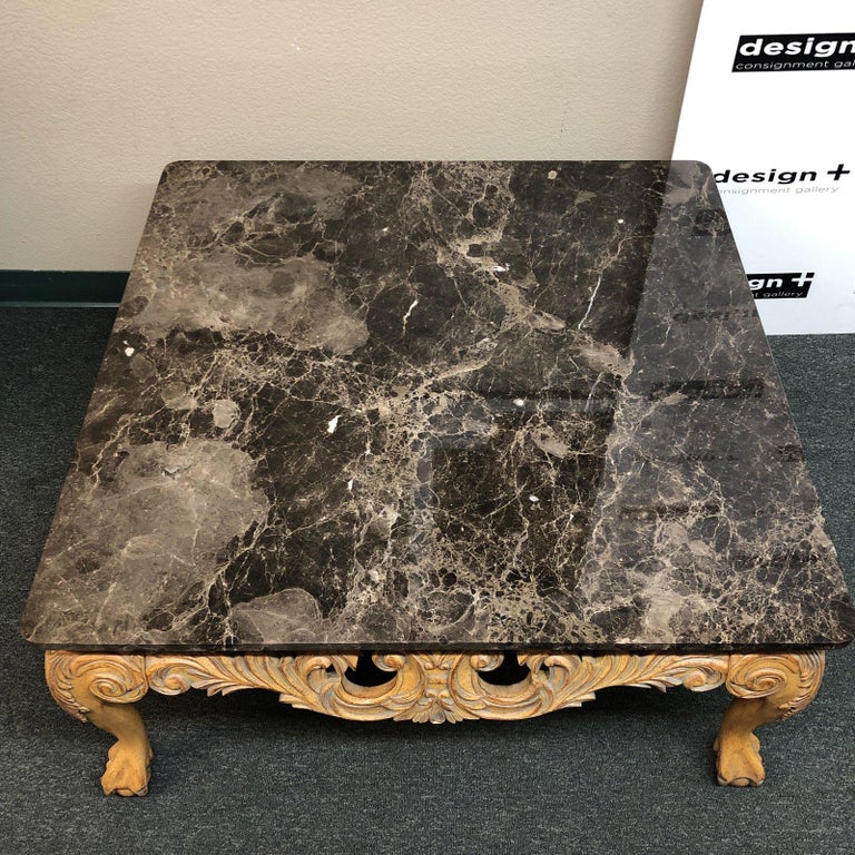 French Style MarbleTop Cocktail Table For Sale at 1stDibs