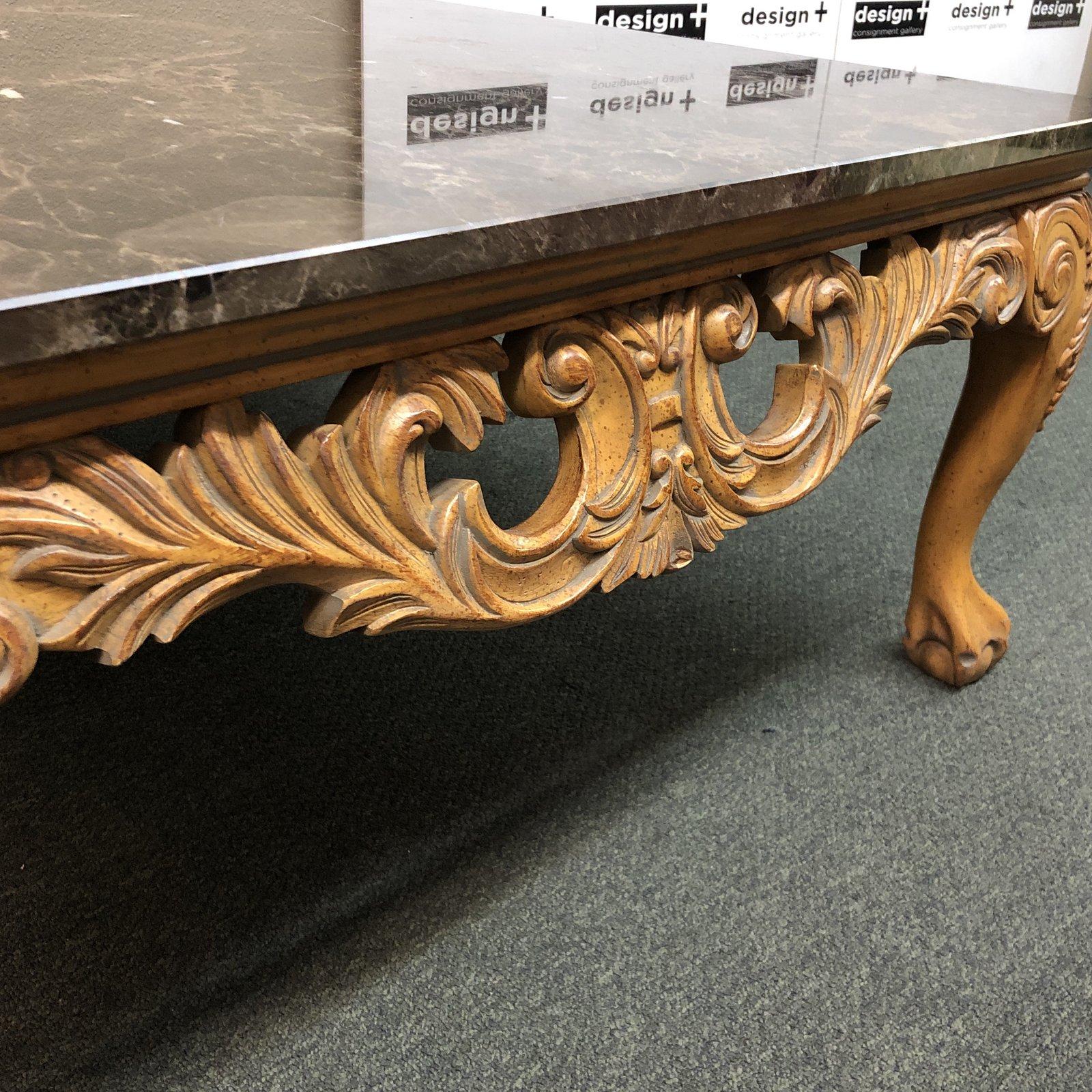 Contemporary French Style Marble-Top Cocktail Table For Sale