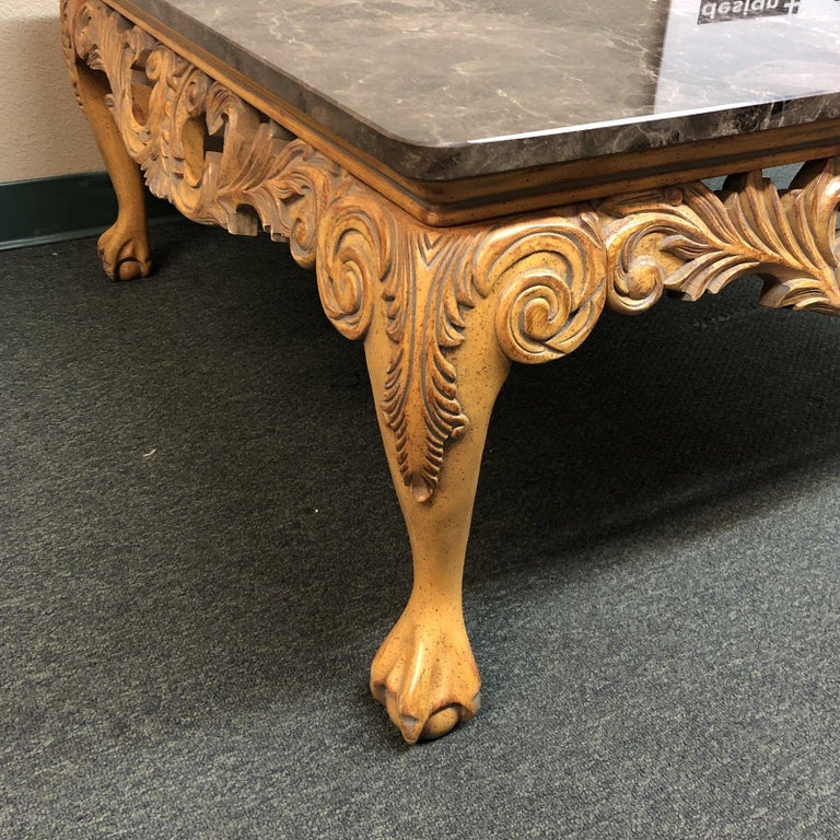 French Style MarbleTop Cocktail Table For Sale at 1stDibs