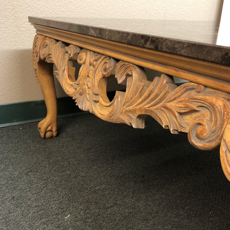 French Style MarbleTop Cocktail Table For Sale at 1stDibs