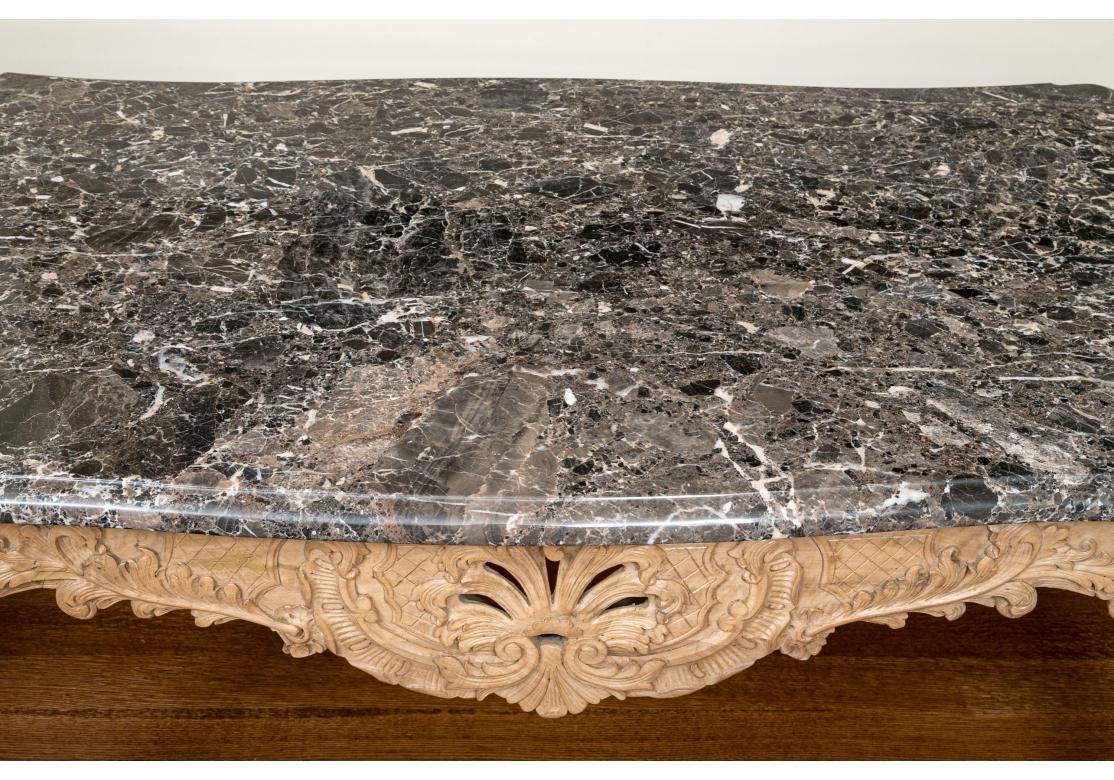 French Style Marble Top Dining Table With Elaborate Carved Base For Sale 2