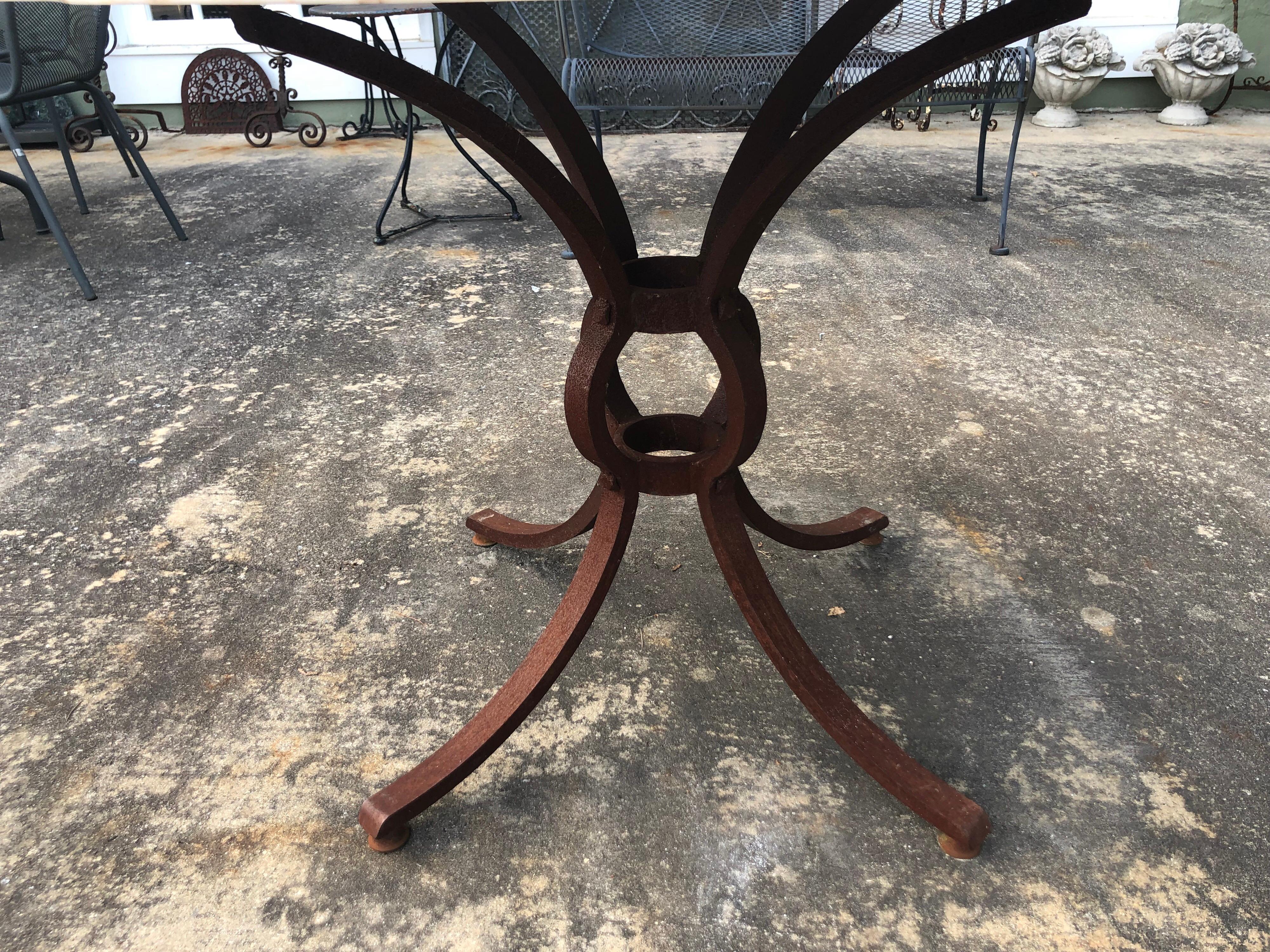 French Style Marble-Top Iron Dining Table 7