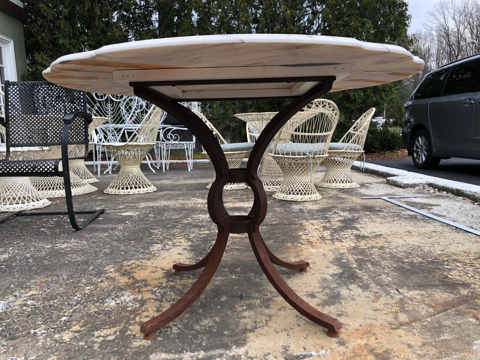 French Style Marble-Top Iron Dining Table 11