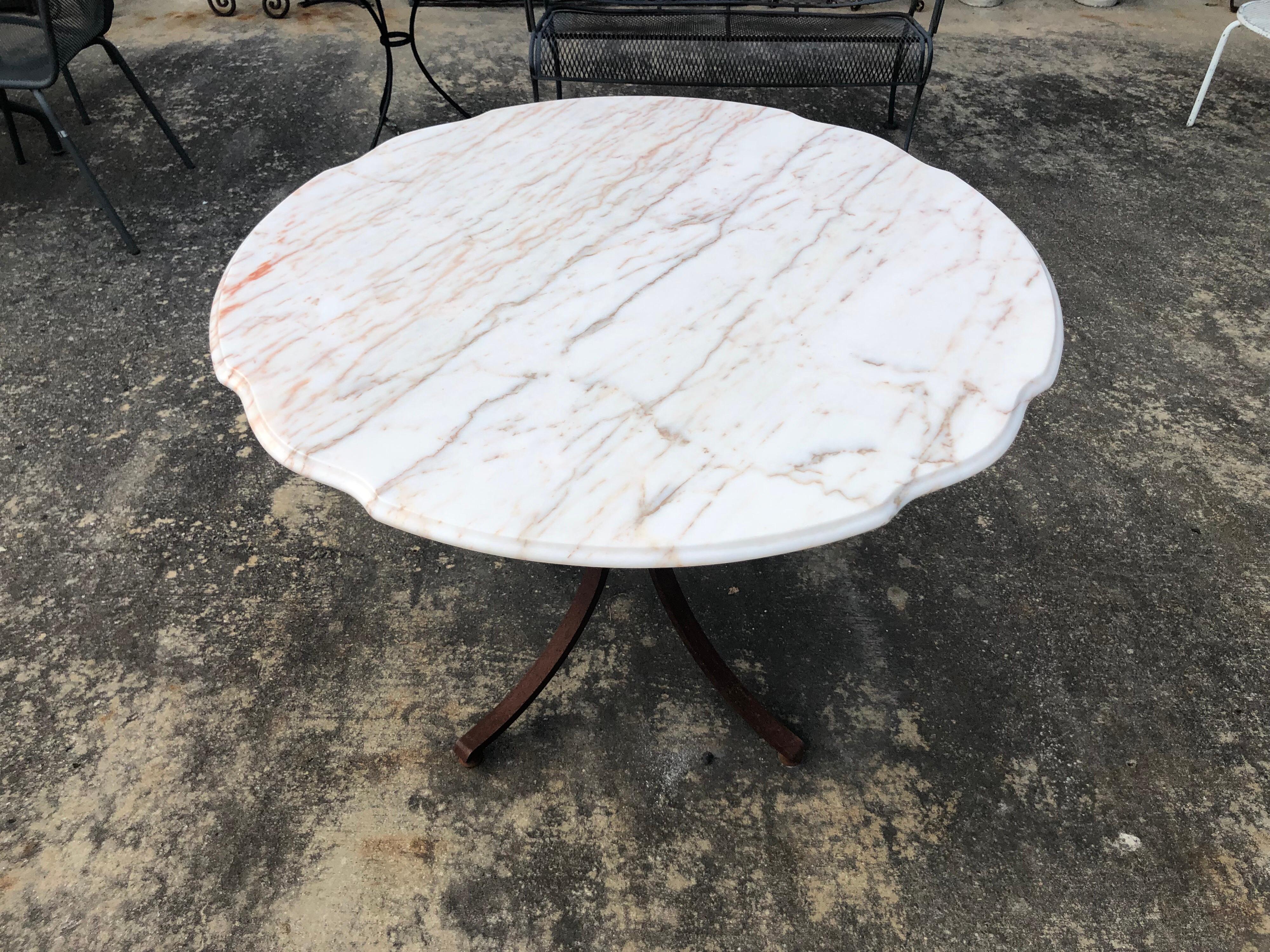 French Style Marble-Top Iron Dining Table 2