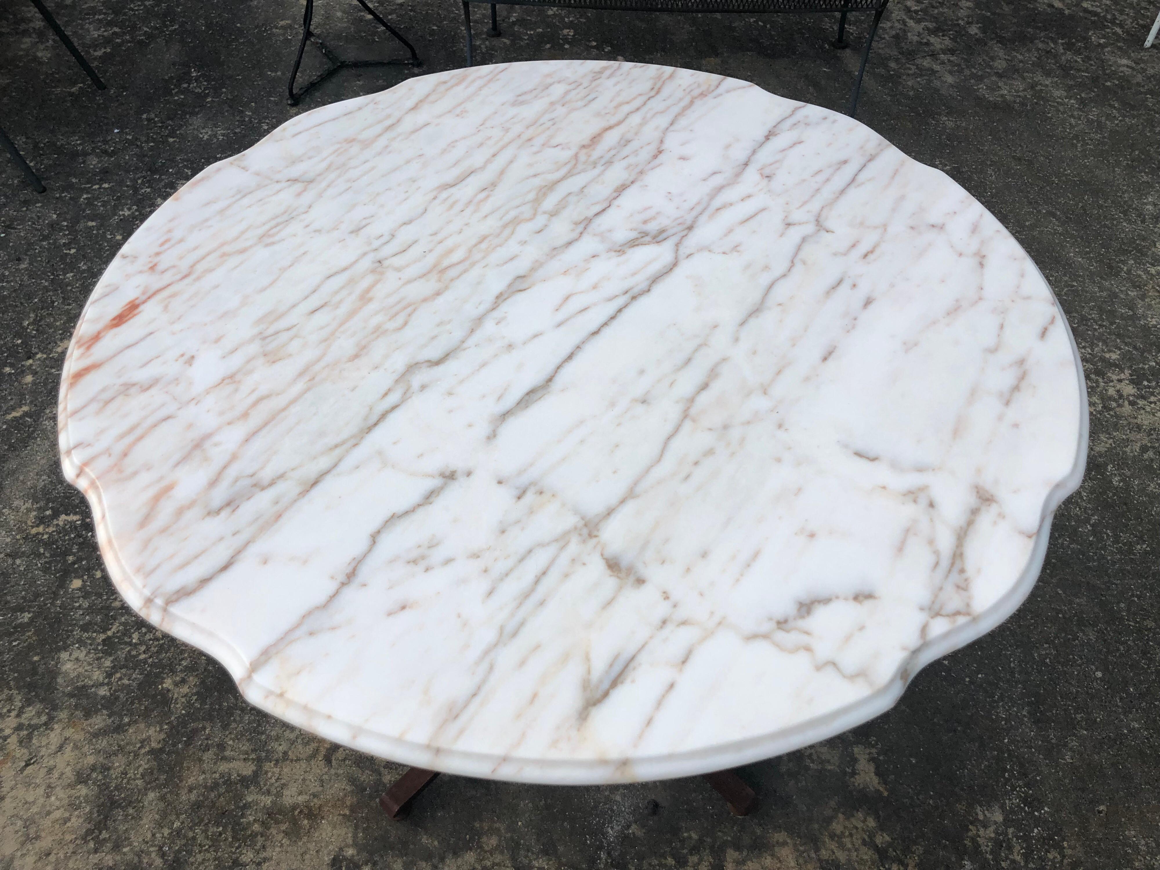 French Style Marble-Top Iron Dining Table 3