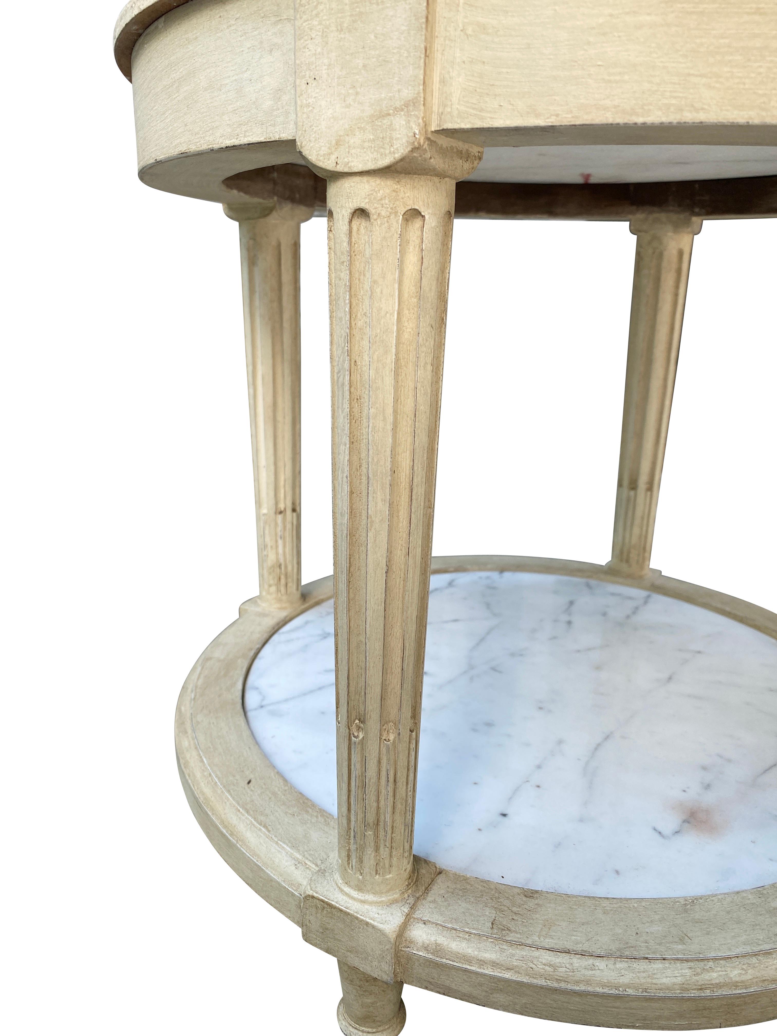 North American French Style Marble Top Side Table by Frederick Victoria