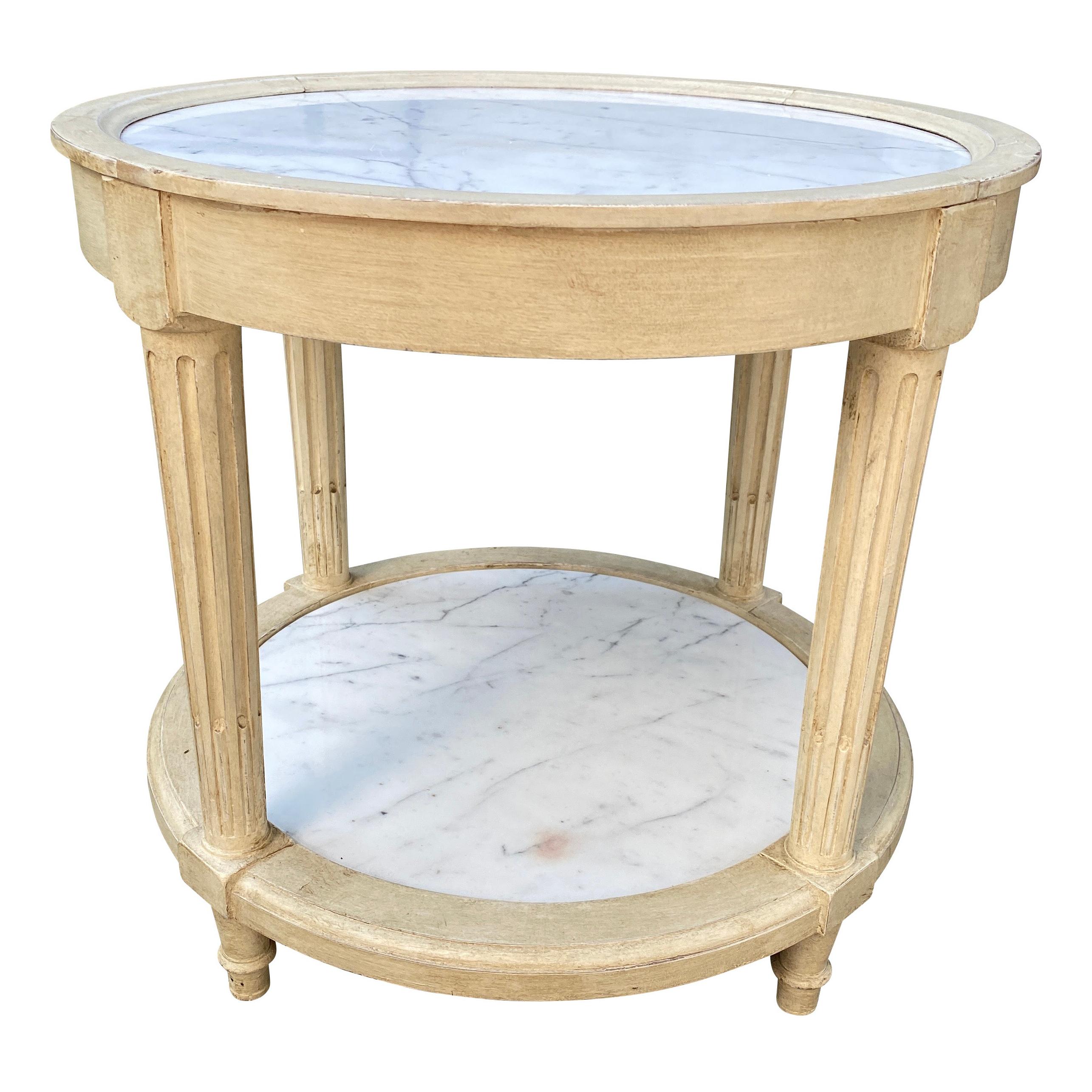 French Style Marble Top Side Table by Frederick Victoria