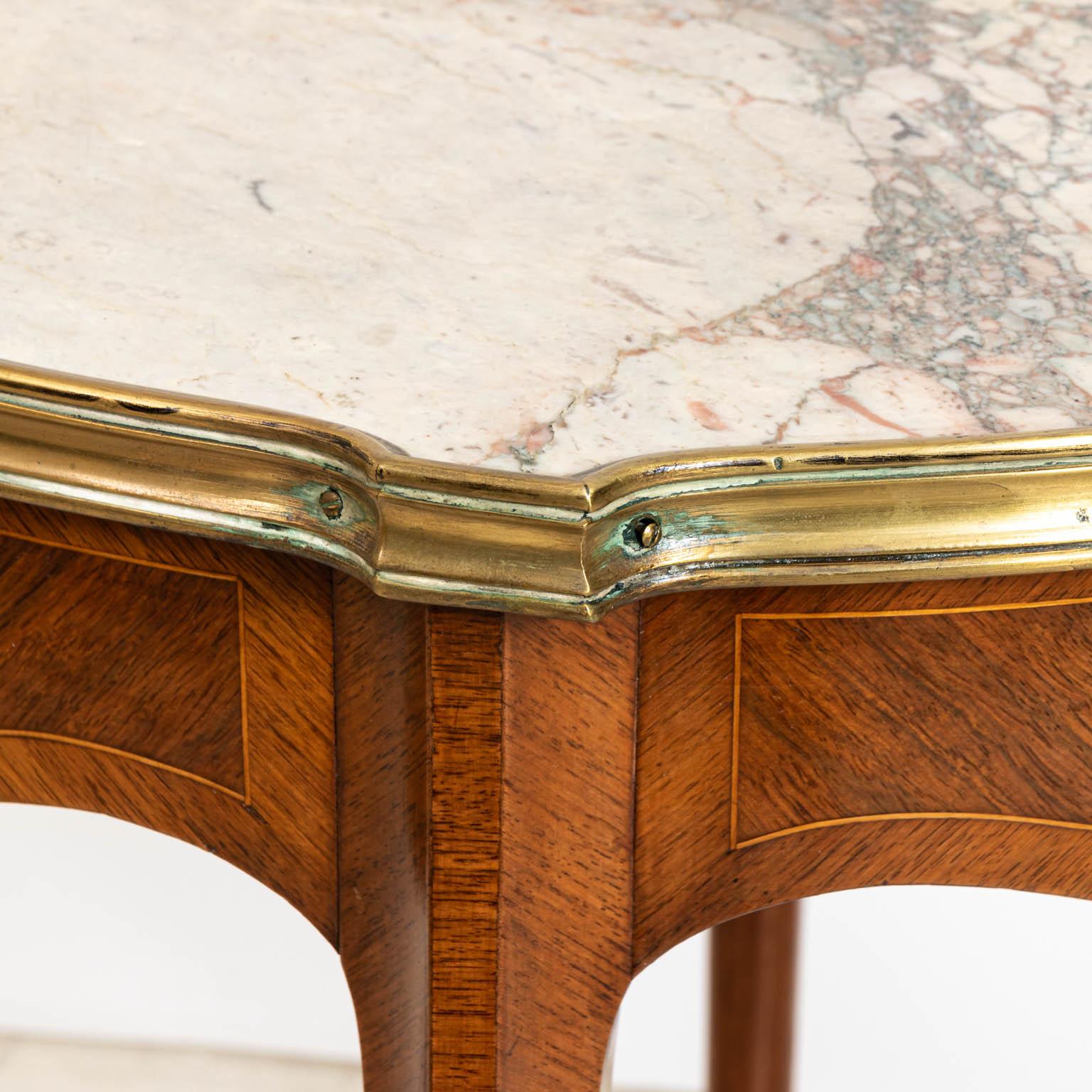 French Provincial French Style Marble-Top Table
