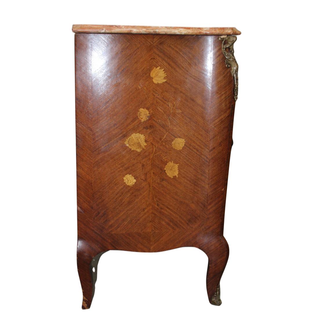 20th Century French Style Marble Top Two Door Cabinet For Sale