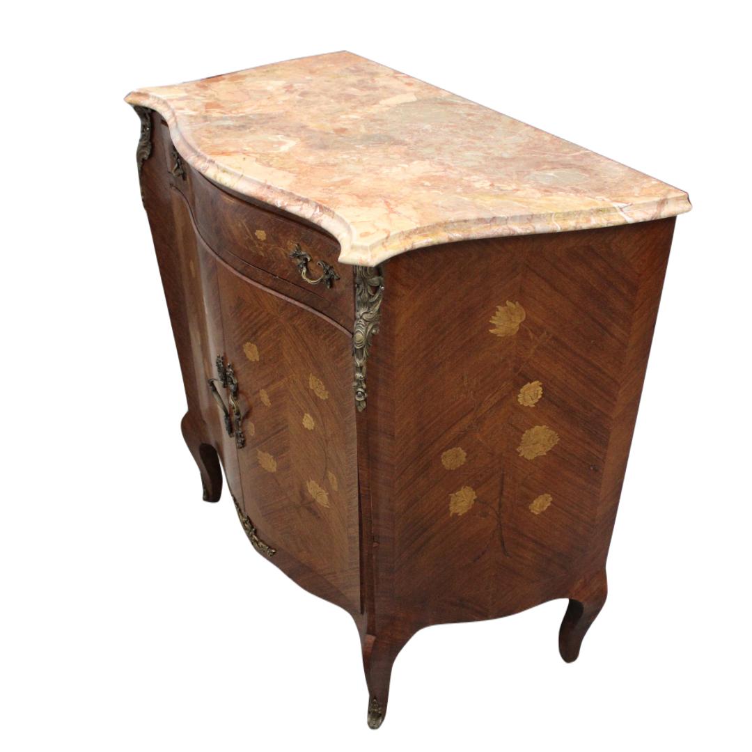 French Style Marble Top Two Door Cabinet For Sale 1