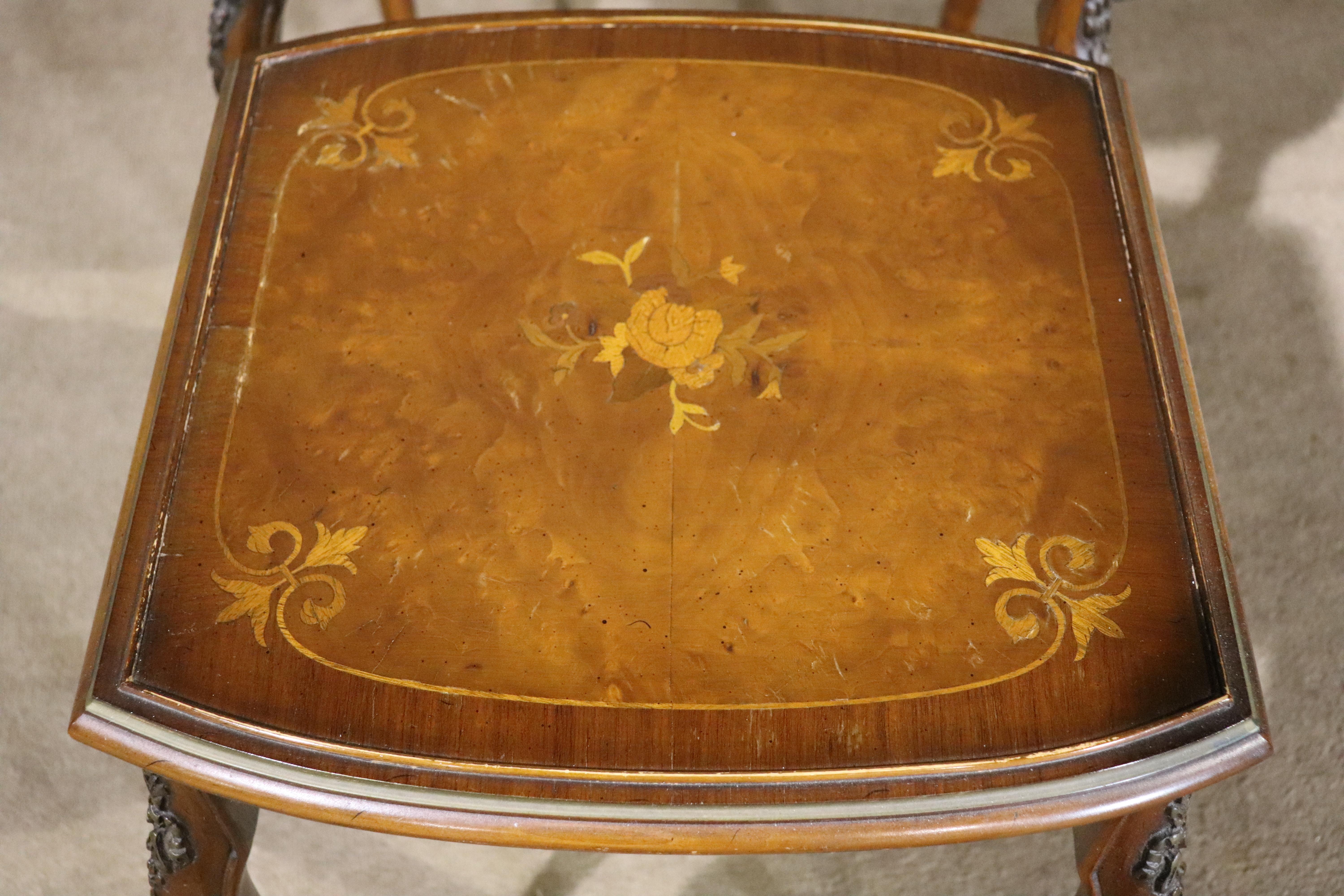20th Century French Style Marquetry Nesting Tables For Sale