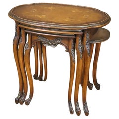 Vintage French Style Marquetry Nesting Tables