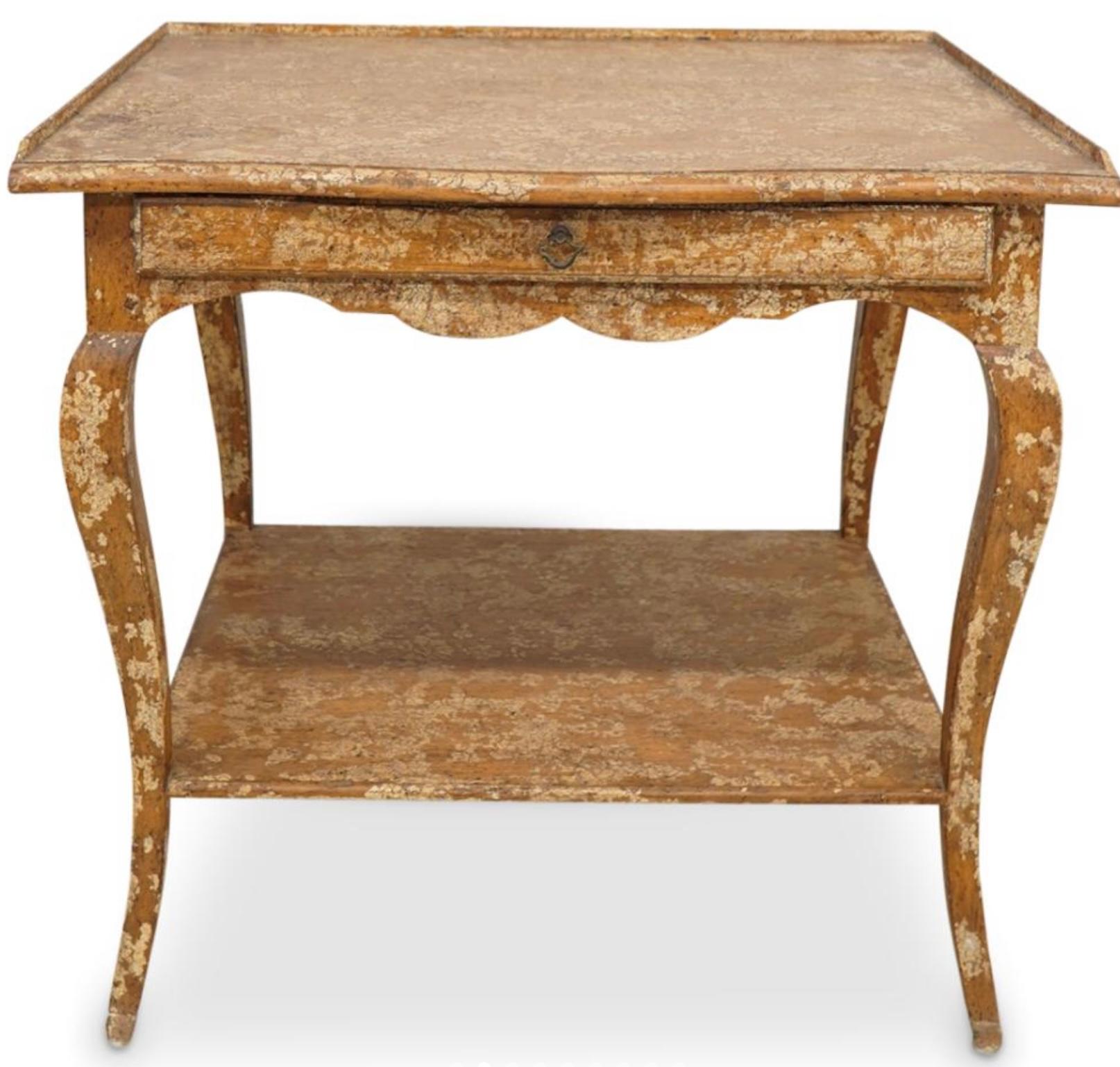 French Provincial French Style Minton - Spidell Fruitwood Side Tables With Rustic Finish - Pair