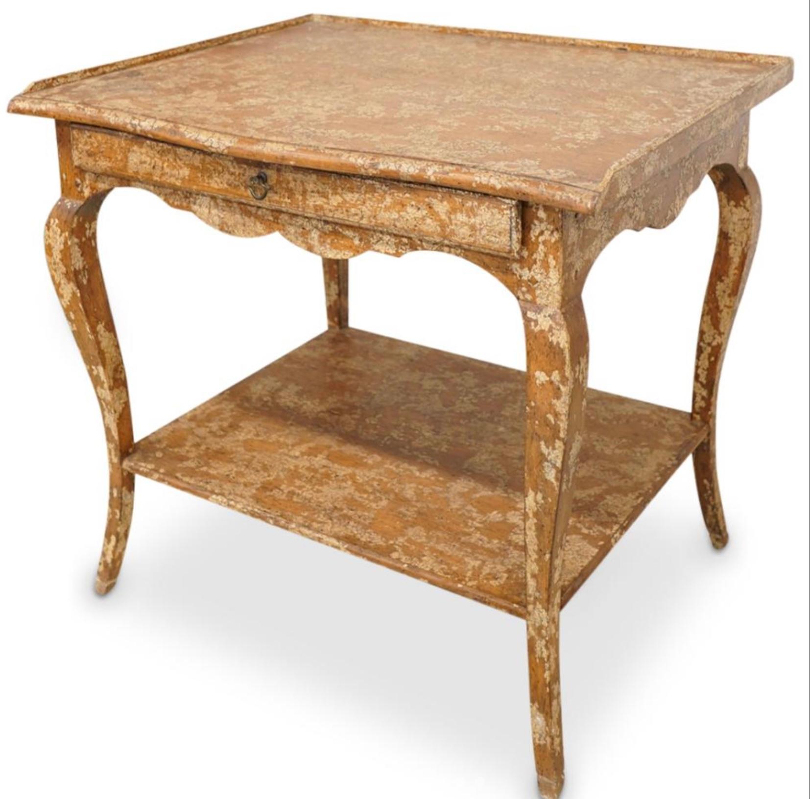 20th Century French Style Minton - Spidell Fruitwood Side Tables With Rustic Finish - Pair