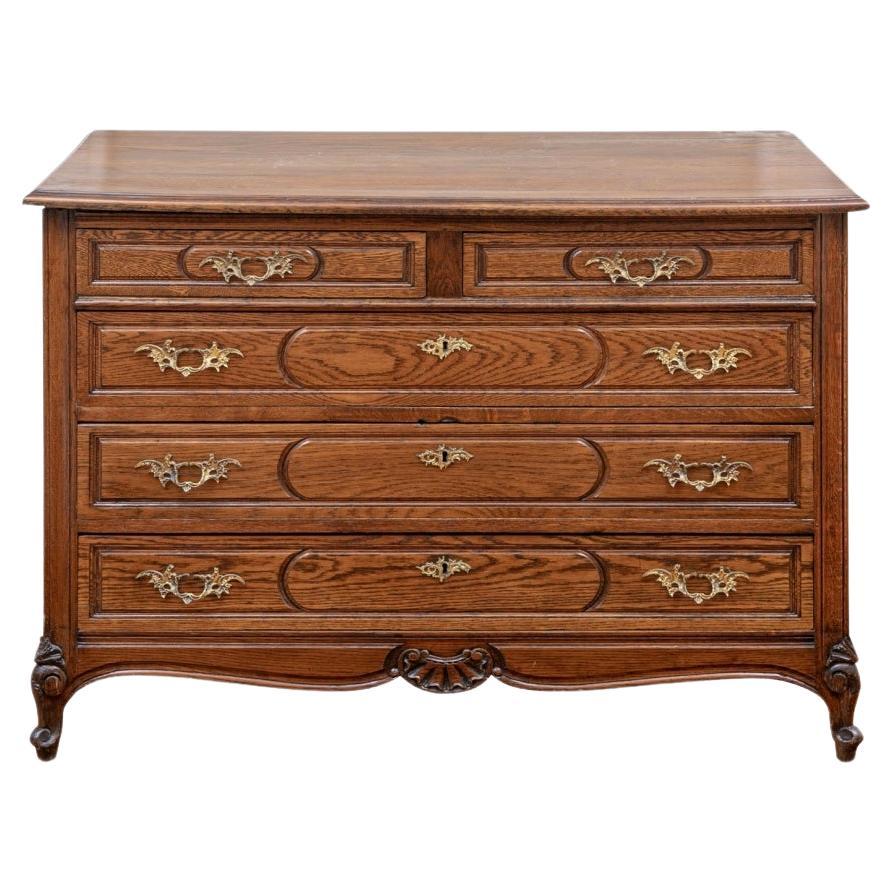 French Style Oak Chest Of Drawers For Sale