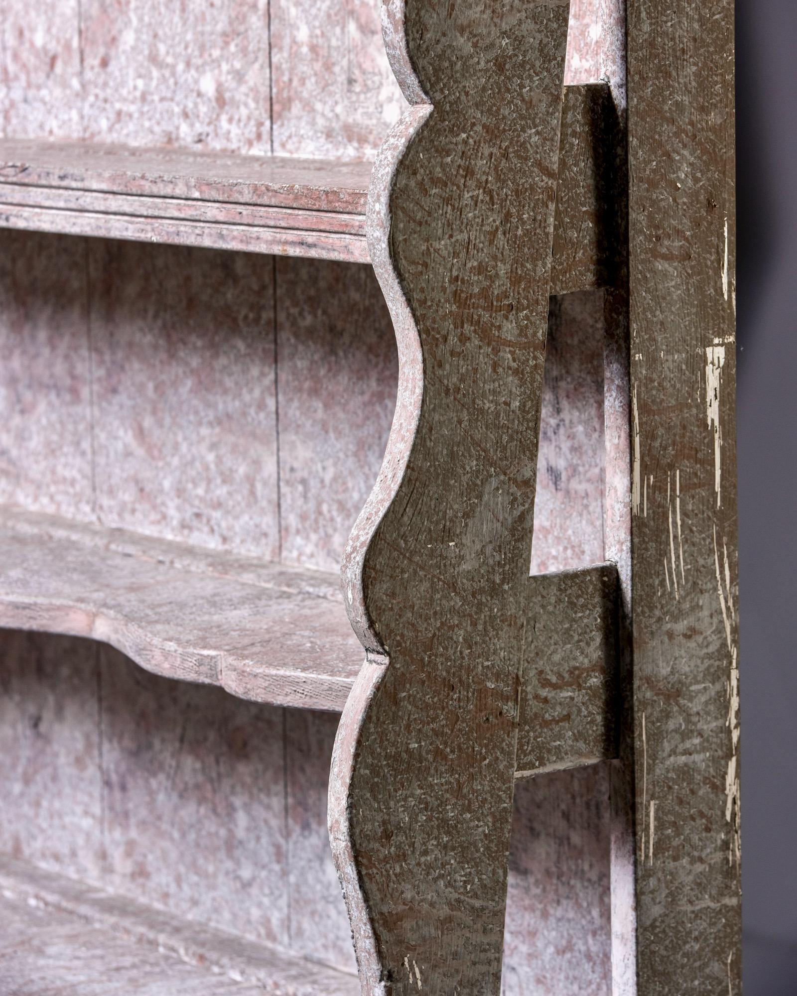 French Style Open Shelf Unit With Gray Paint 1