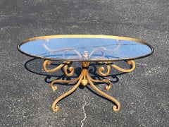 French Style Oval Iron Coffee Table